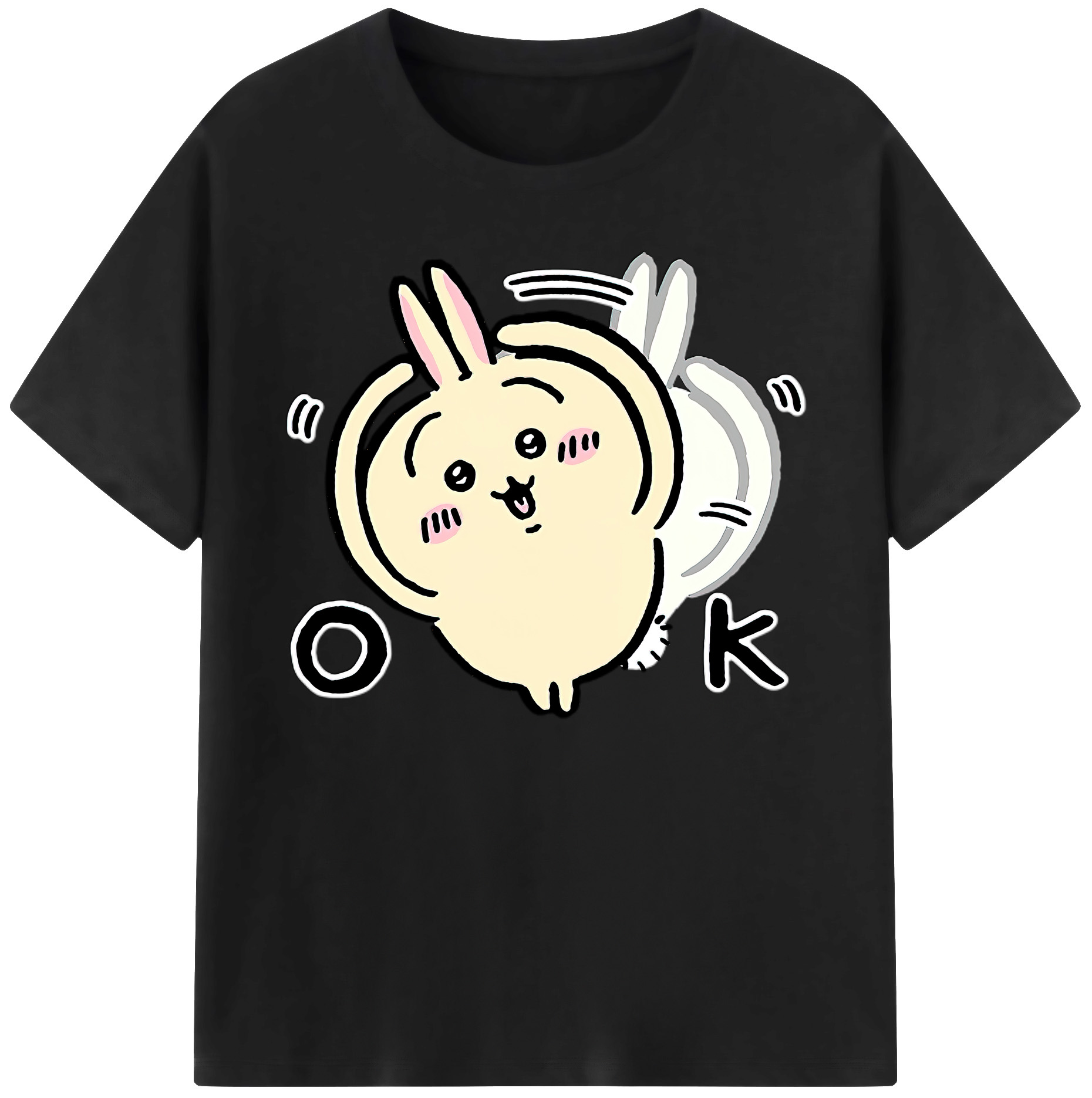 （画像用） ちいかわ うさぎ Chii-kawa usagi 綿100％ メンズ半袖Tシャツ｜肌触りやわらか＆通気性