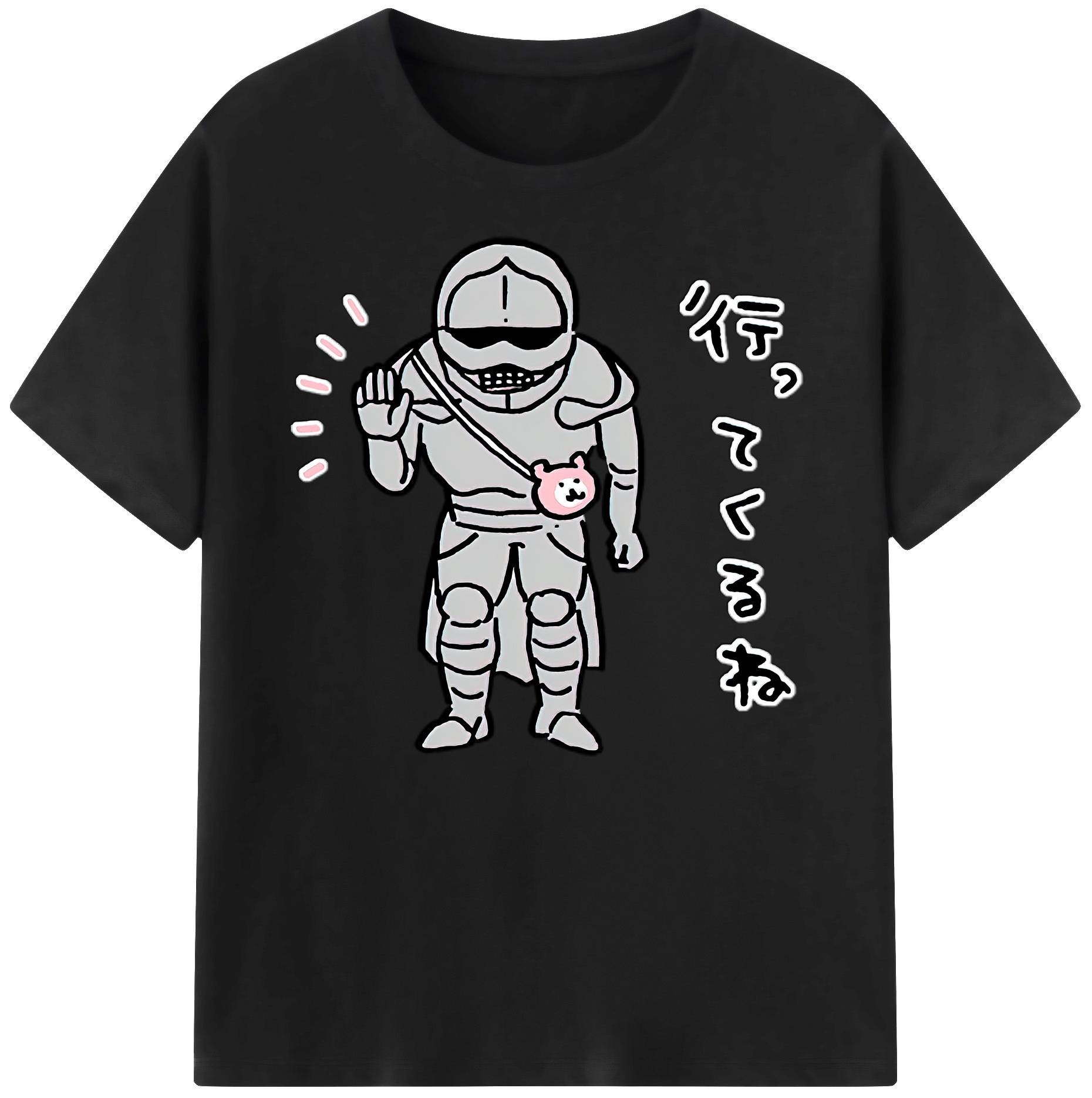 （画像用） ちいかわ 労働の鎧さん Chii-kawa Mr. Armor of Labor 綿100％ メンズ半袖Tシャツ｜肌触りやわらか＆通気性