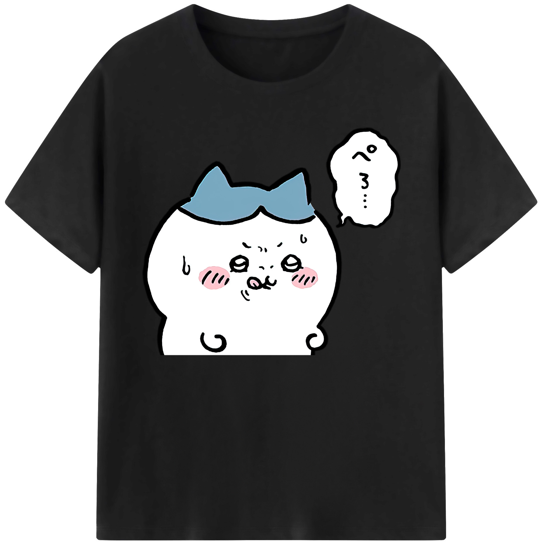 （画像用） ちいかわ ハチワレ Chii-kawa hachiware 綿100％ メンズ半袖Tシャツ｜肌触りやわらか＆通気性