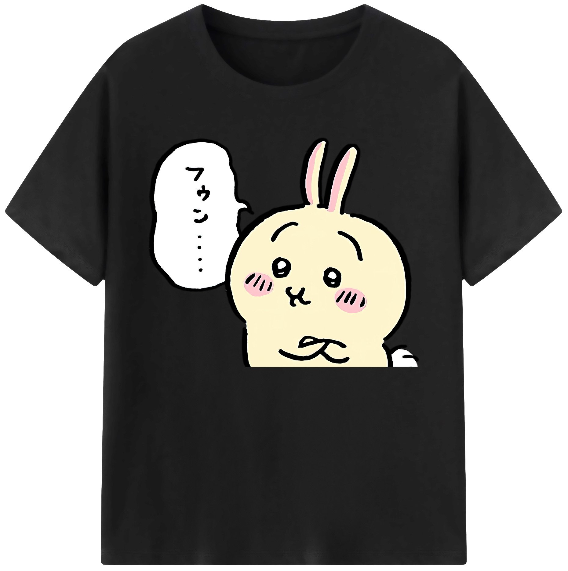 （画像用） ちいかわ うさぎ Chii-kawa usagi 綿100％ メンズ半袖Tシャツ｜肌触りやわらか＆通気性