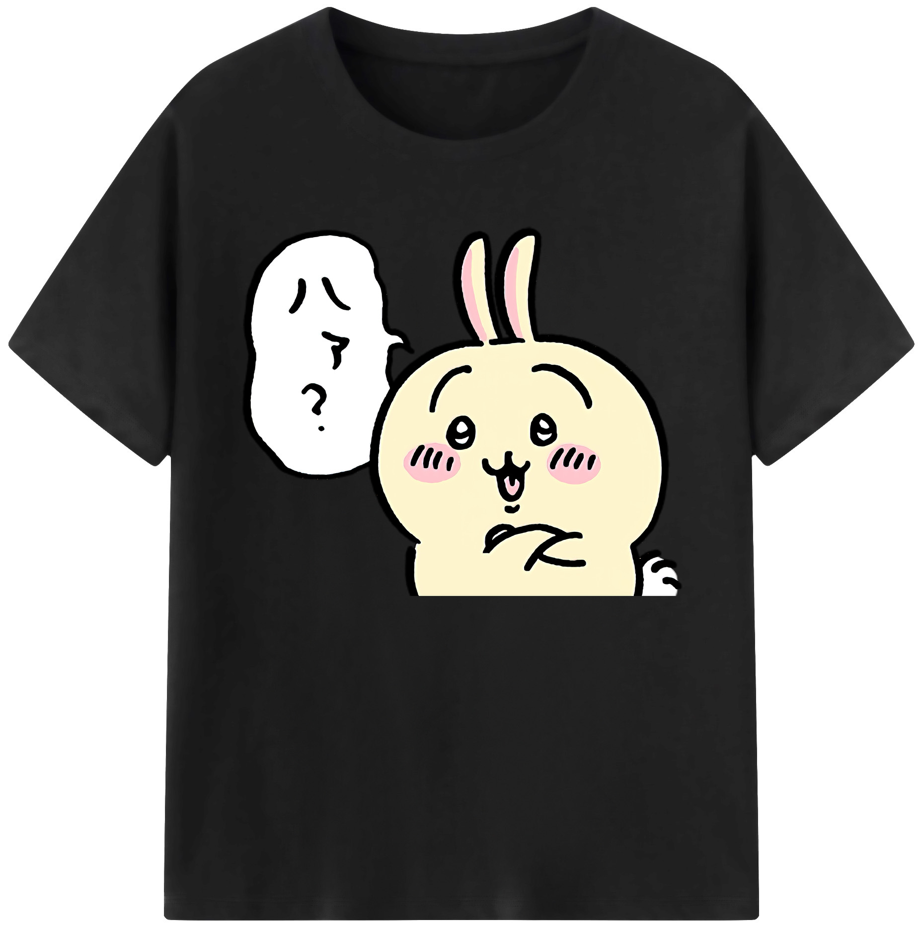 （画像用） ちいかわ うさぎ Chii-kawa usagi 綿100％ メンズ半袖Tシャツ｜肌触りやわらか＆通気性
