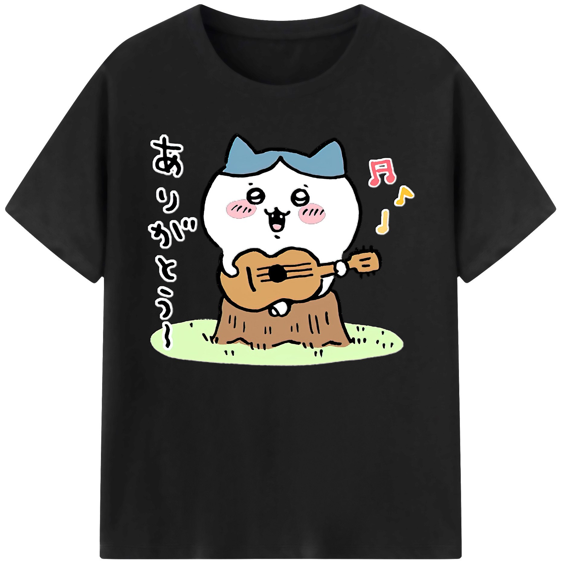 （画像用） ちいかわ ハチワレ Chii-kawa hachiware 綿100％ メンズ半袖Tシャツ｜肌触りやわらか＆通気性