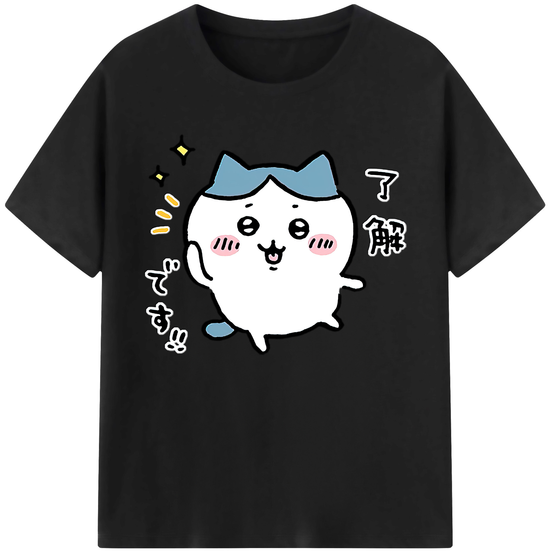 （画像用） ちいかわ ハチワレ Chii-kawa hachiware 綿100％ メンズ半袖Tシャツ｜肌触りやわらか＆通気性