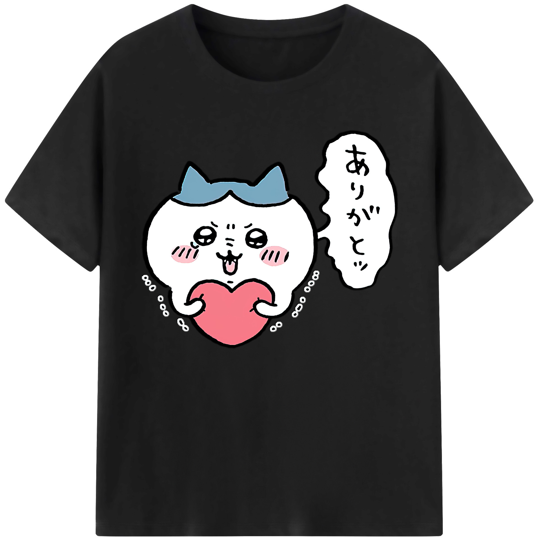 （画像用） ちいかわ ハチワレ Chii-kawa hachiware 綿100％ メンズ半袖Tシャツ｜肌触りやわらか＆通気性