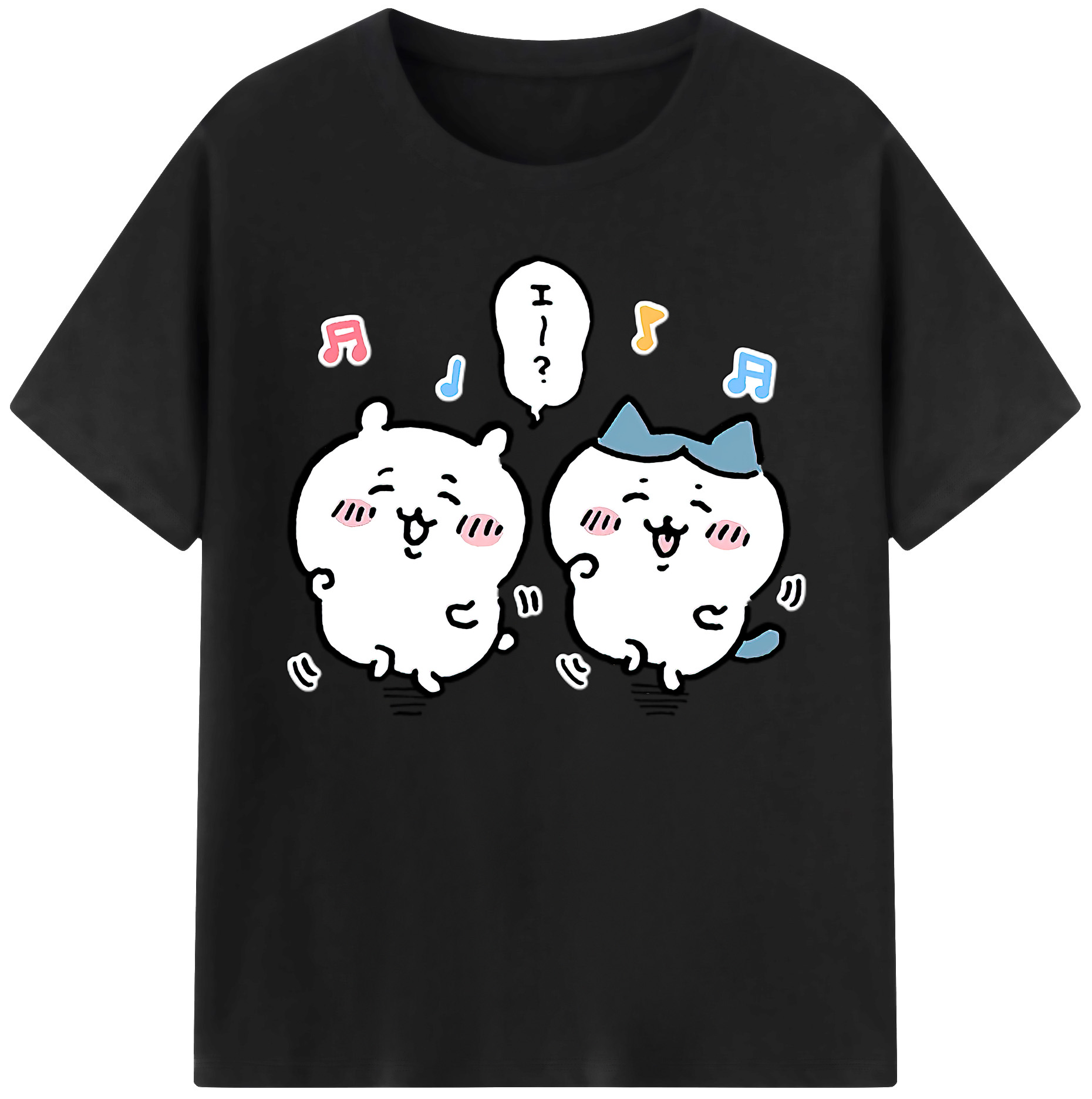 （画像用） ちいかわ ハチワレ Chii-kawa hachiware 綿100％ メンズ半袖Tシャツ｜肌触りやわらか＆通気性