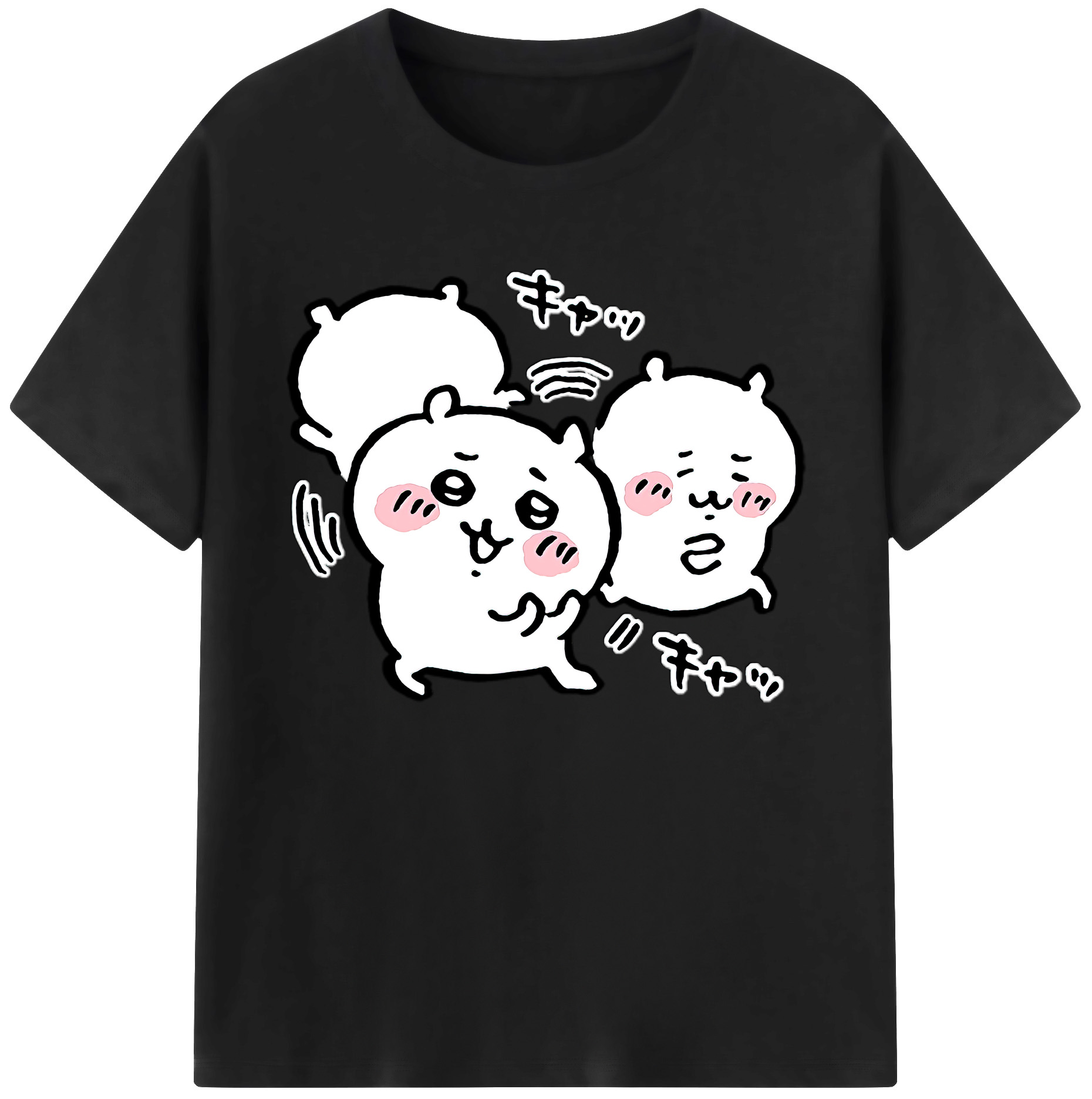 （画像用） ちいかわ ちいかわ Chii-kawa chiikawa 綿100％ メンズ半袖Tシャツ｜肌触りやわらか＆通気性
