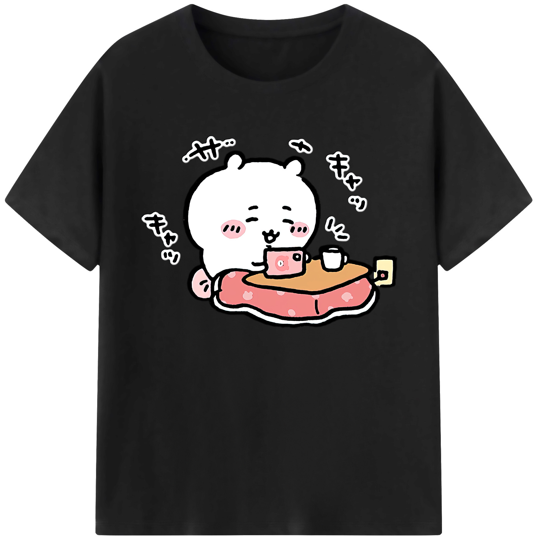 （画像用） ちいかわ ちいかわ Chii-kawa chiikawa 綿100％ メンズ半袖Tシャツ｜肌触りやわらか＆通気性
