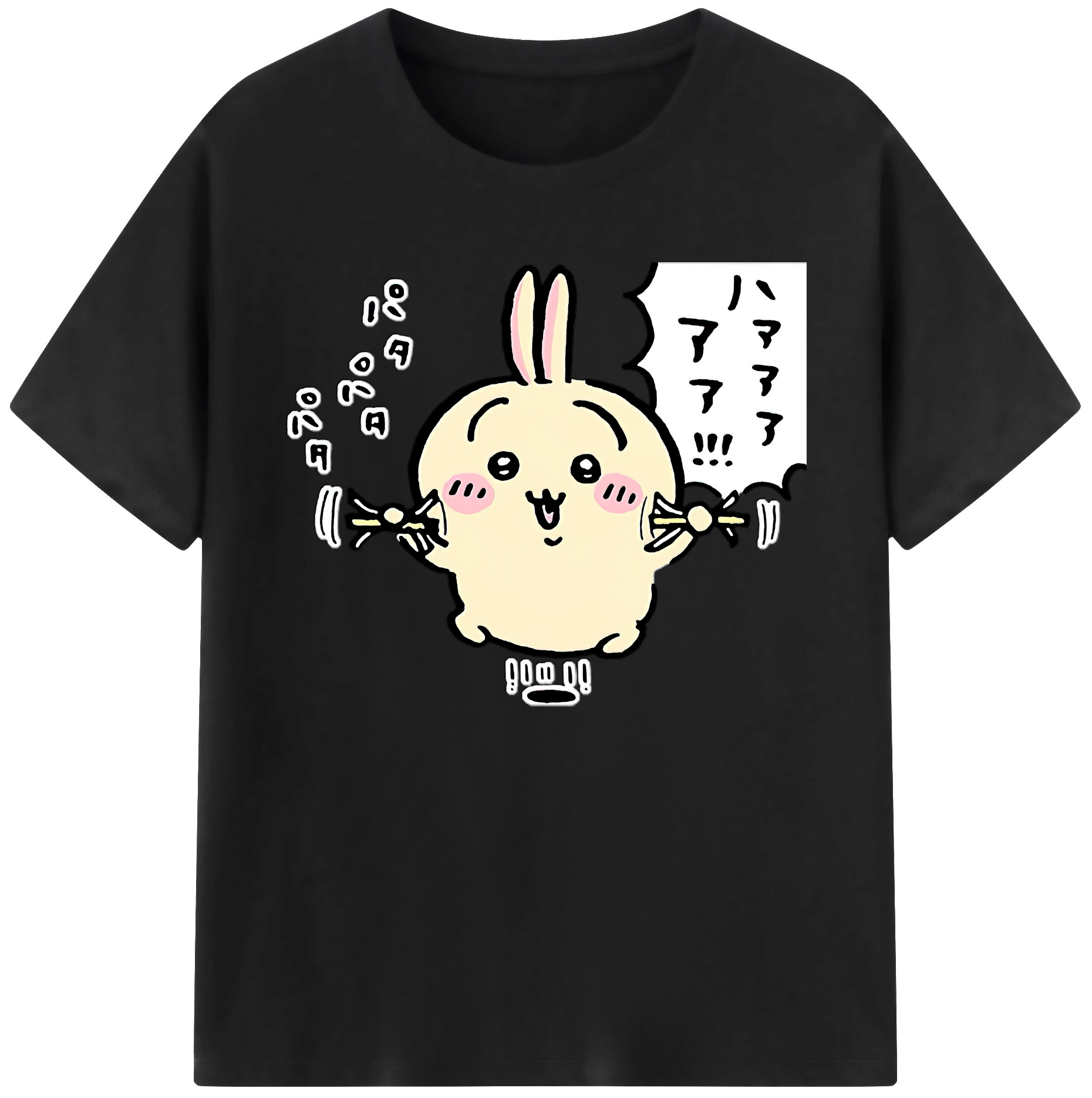 （画像用） ちいかわ うさぎ Chii-kawa usagi 綿100％ メンズ半袖Tシャツ｜肌触りやわらか＆通気性