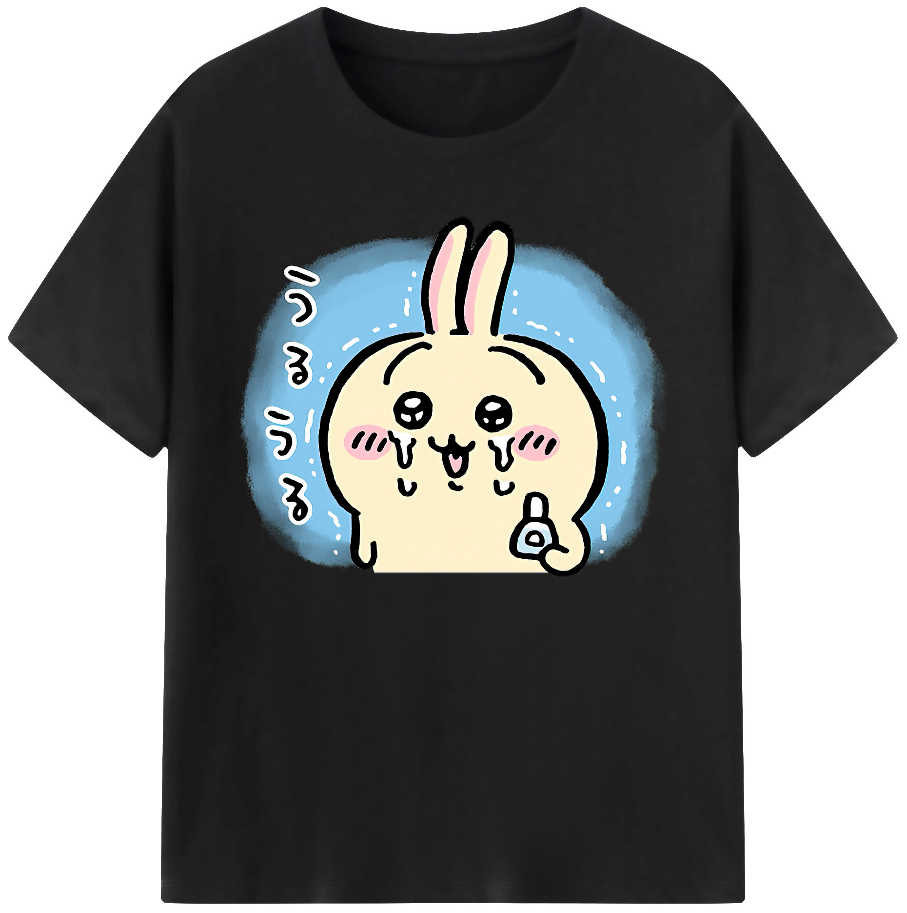 （画像用） ちいかわ うさぎ Chii-kawa usagi 綿100％ メンズ半袖Tシャツ｜肌触りやわらか＆通気性