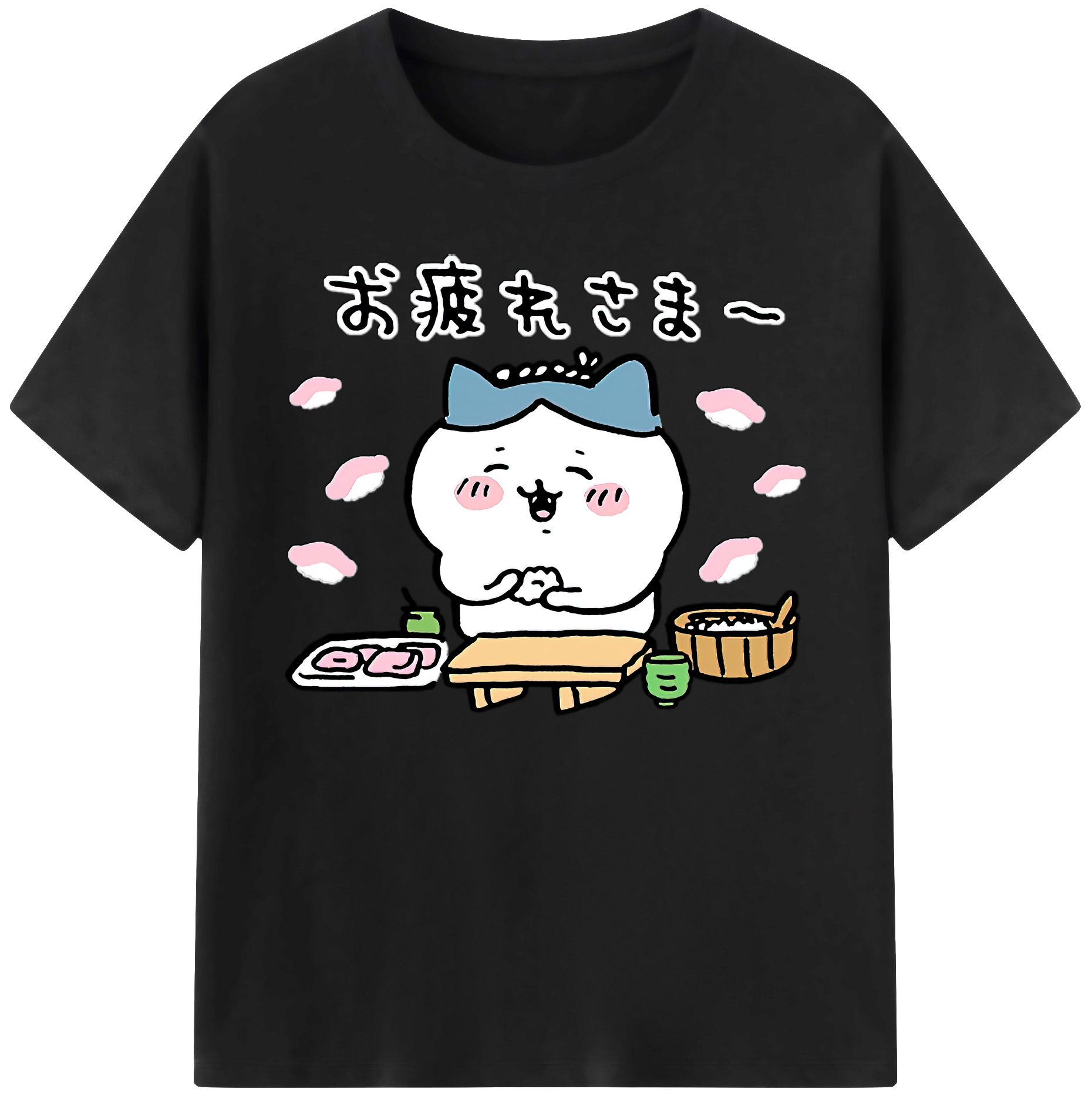 （画像用） ちいかわ ハチワレ Chii-kawa hachiware 綿100％ メンズ半袖Tシャツ｜肌触りやわらか＆通気性