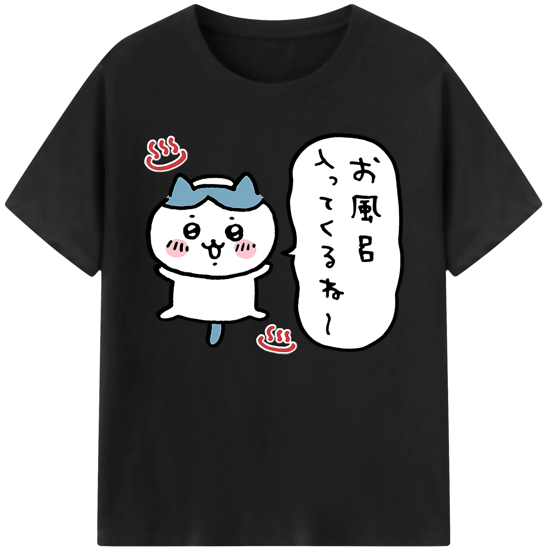 （画像用） ちいかわ ハチワレ Chii-kawa hachiware 綿100％ メンズ半袖Tシャツ｜肌触りやわらか＆通気性