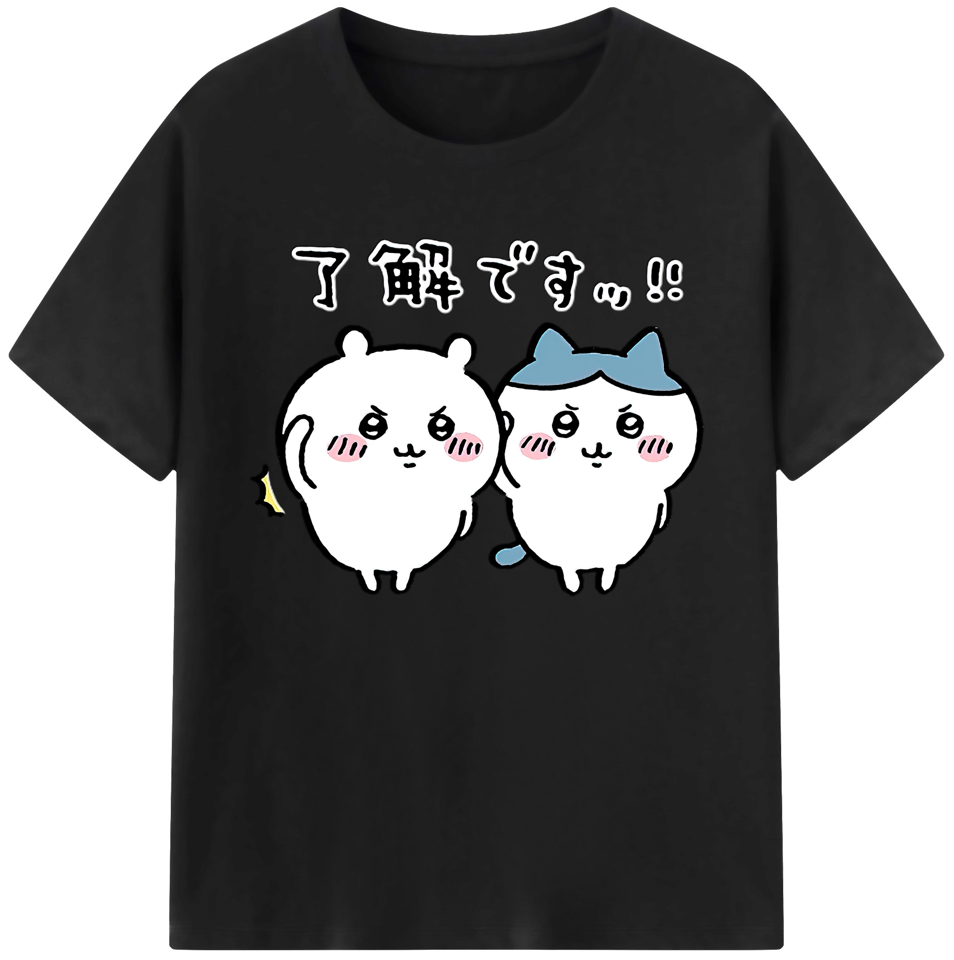 （画像用） ちいかわ ハチワレ Chii-kawa hachiware 綿100％ メンズ半袖Tシャツ｜肌触りやわらか＆通気性