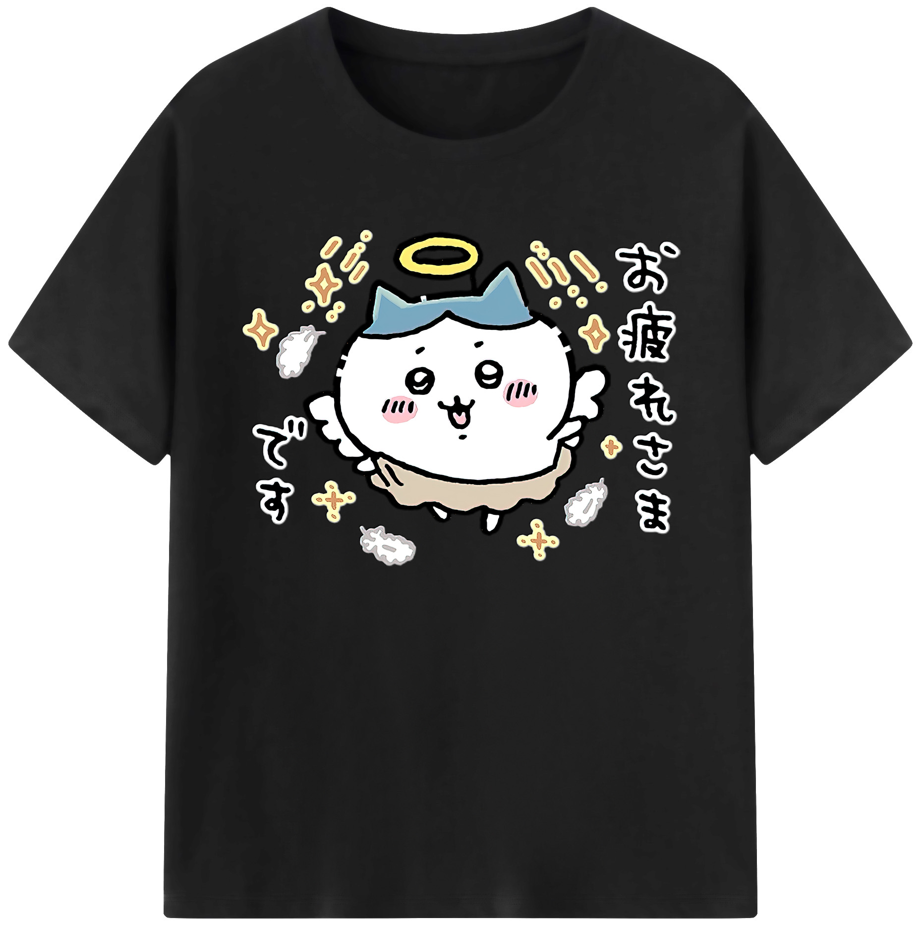 （画像用） ちいかわ ハチワレ Chii-kawa hachiware 綿100％ メンズ半袖Tシャツ｜肌触りやわらか＆通気性
