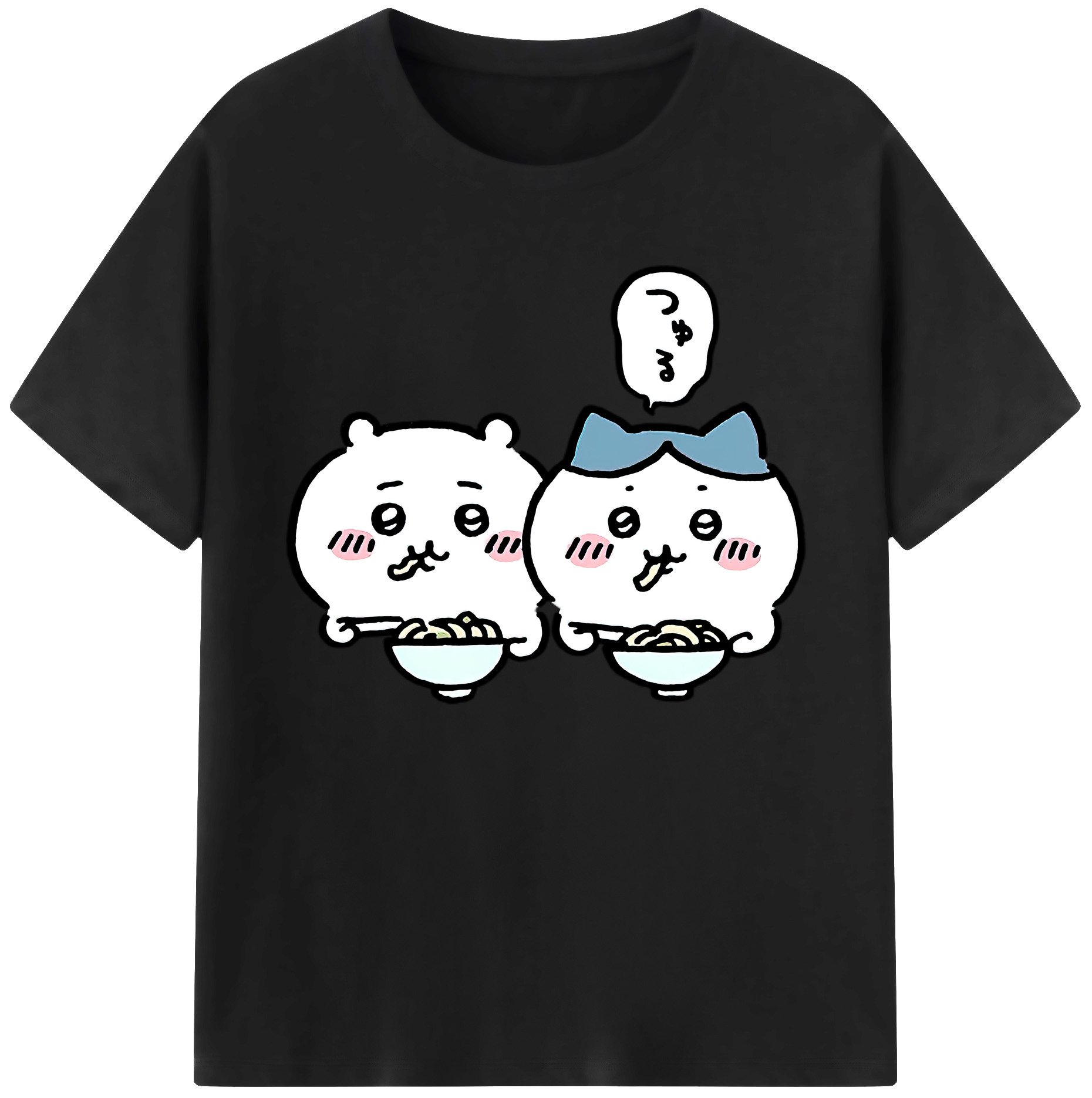 （画像用） ちいかわ ハチワレ Chii-kawa hachiware 綿100％ メンズ半袖Tシャツ｜肌触りやわらか＆通気性