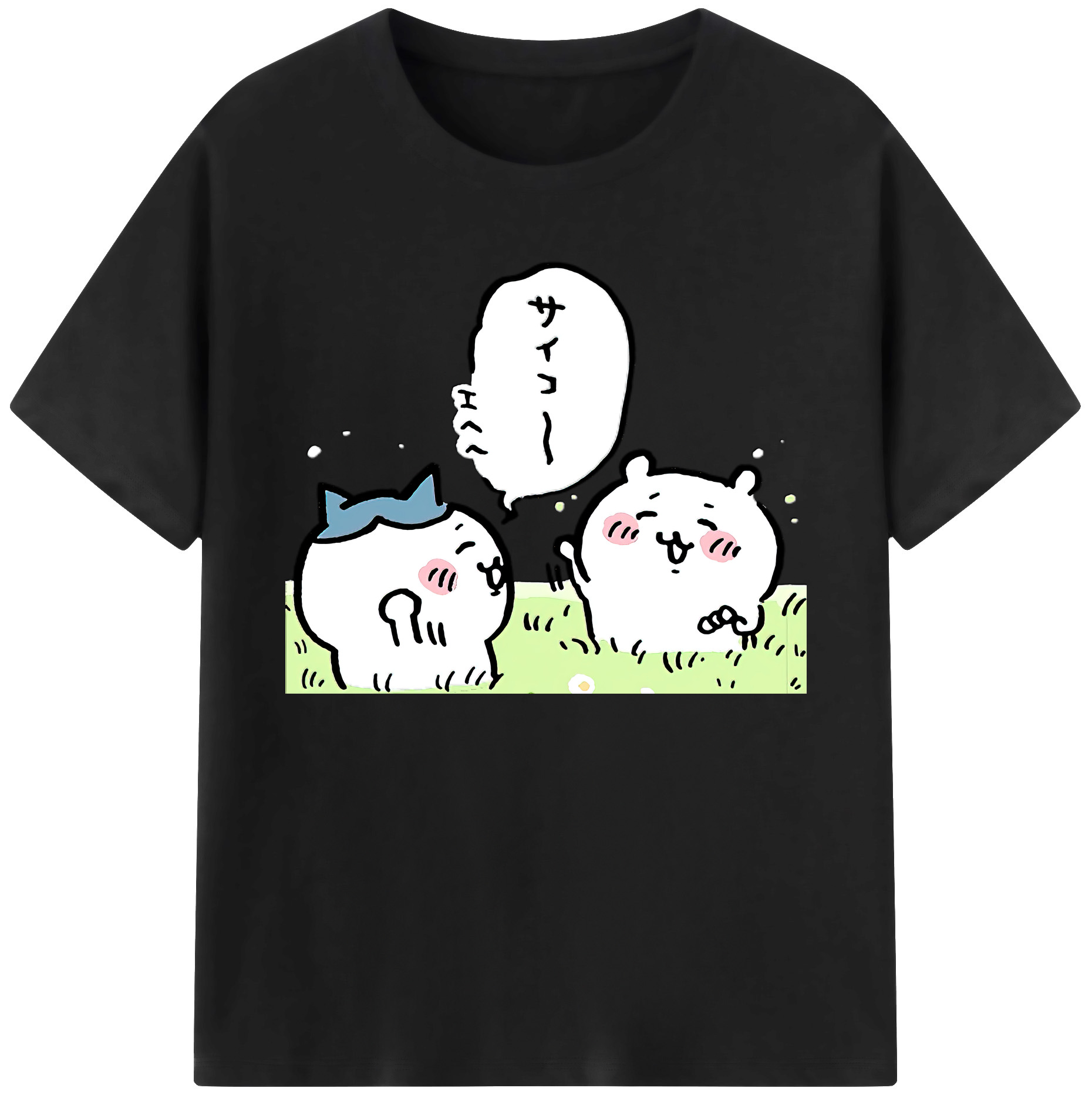 （画像用） ちいかわ ちいかわ Chii-kawa chiikawa 綿100％ メンズ半袖Tシャツ｜肌触りやわらか＆通気性