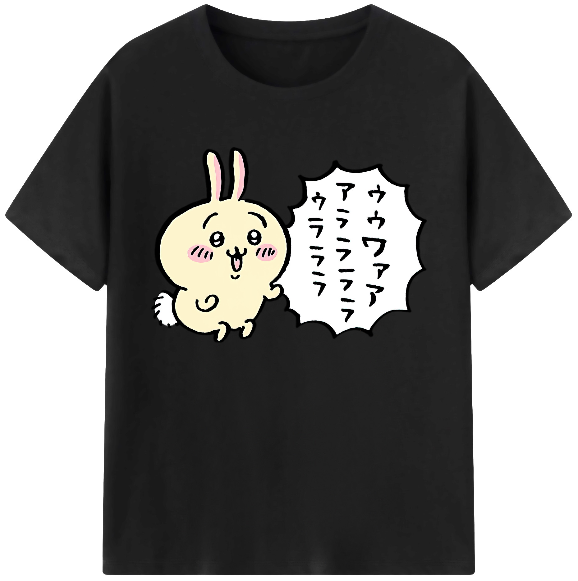 （画像用） ちいかわ うさぎ Chii-kawa usagi 綿100％ メンズ半袖Tシャツ｜肌触りやわらか＆通気性