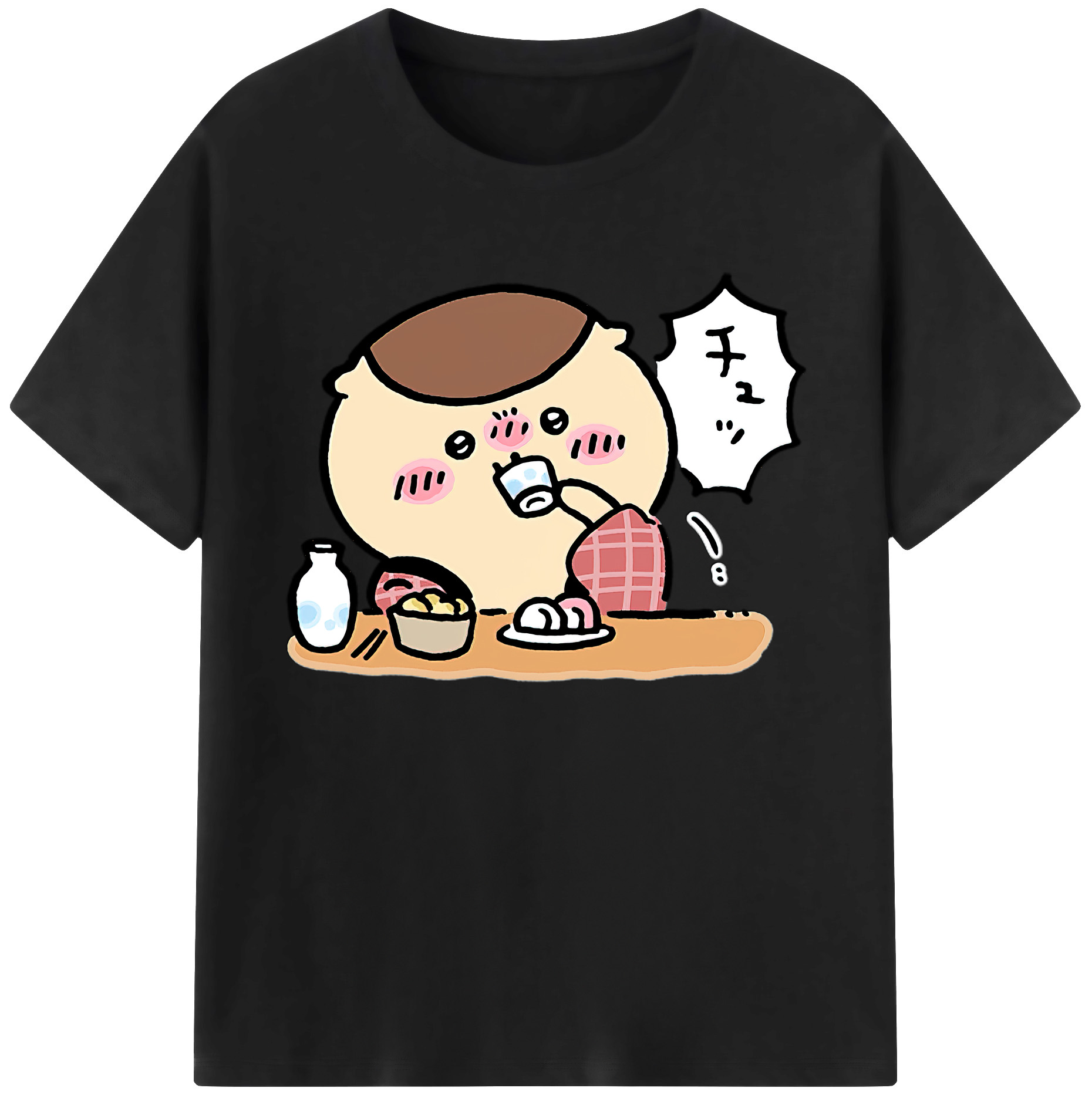 （画像用） ちいかわ くりまんじゅう Chii-kawa kuri manjū 綿100％ メンズ半袖Tシャツ｜肌触りやわらか＆通気性