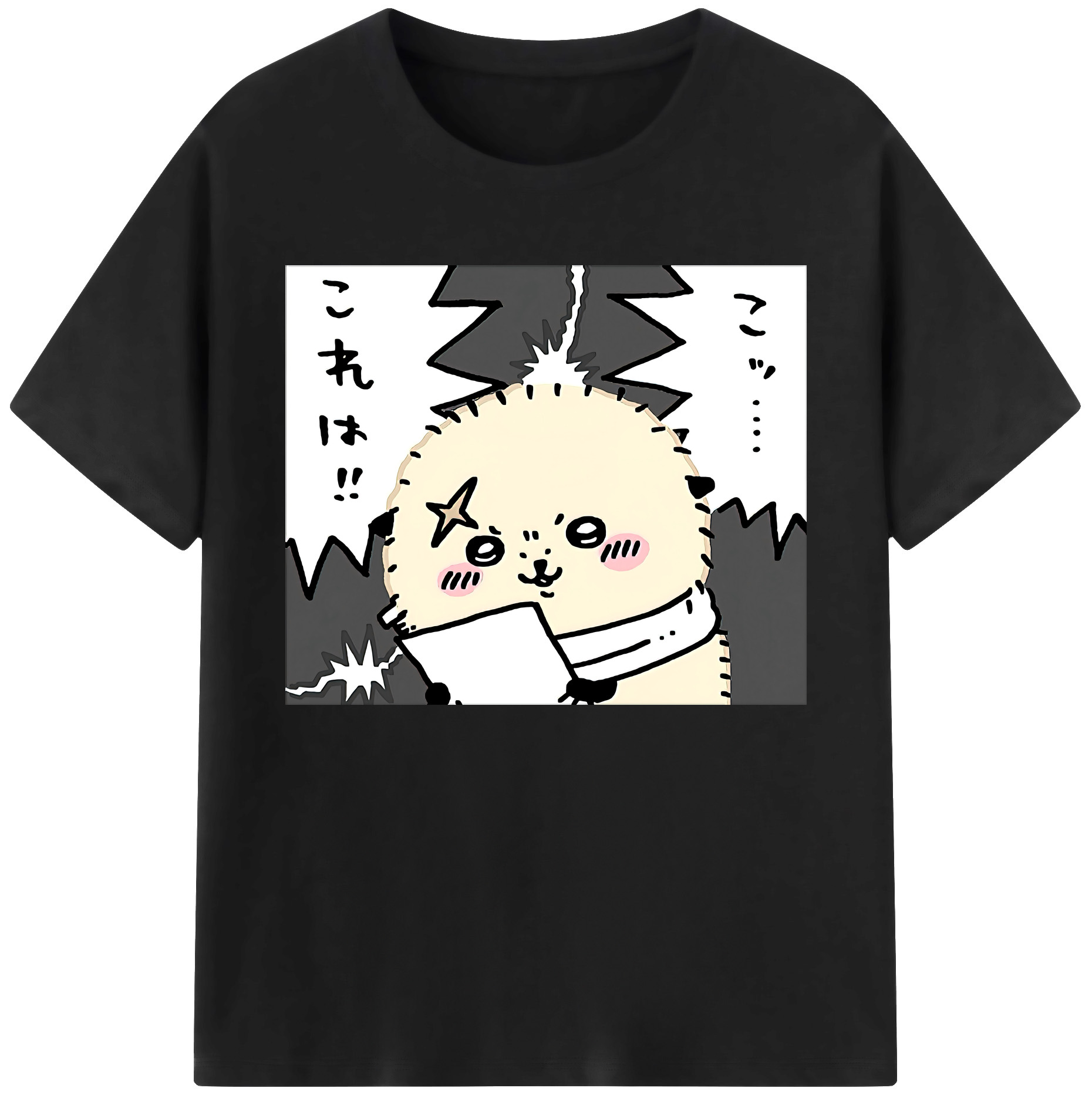 （画像用） ちいかわ ラッコ Chii-kawa Sea otter 綿100％ メンズ半袖Tシャツ｜肌触りやわらか＆通気性