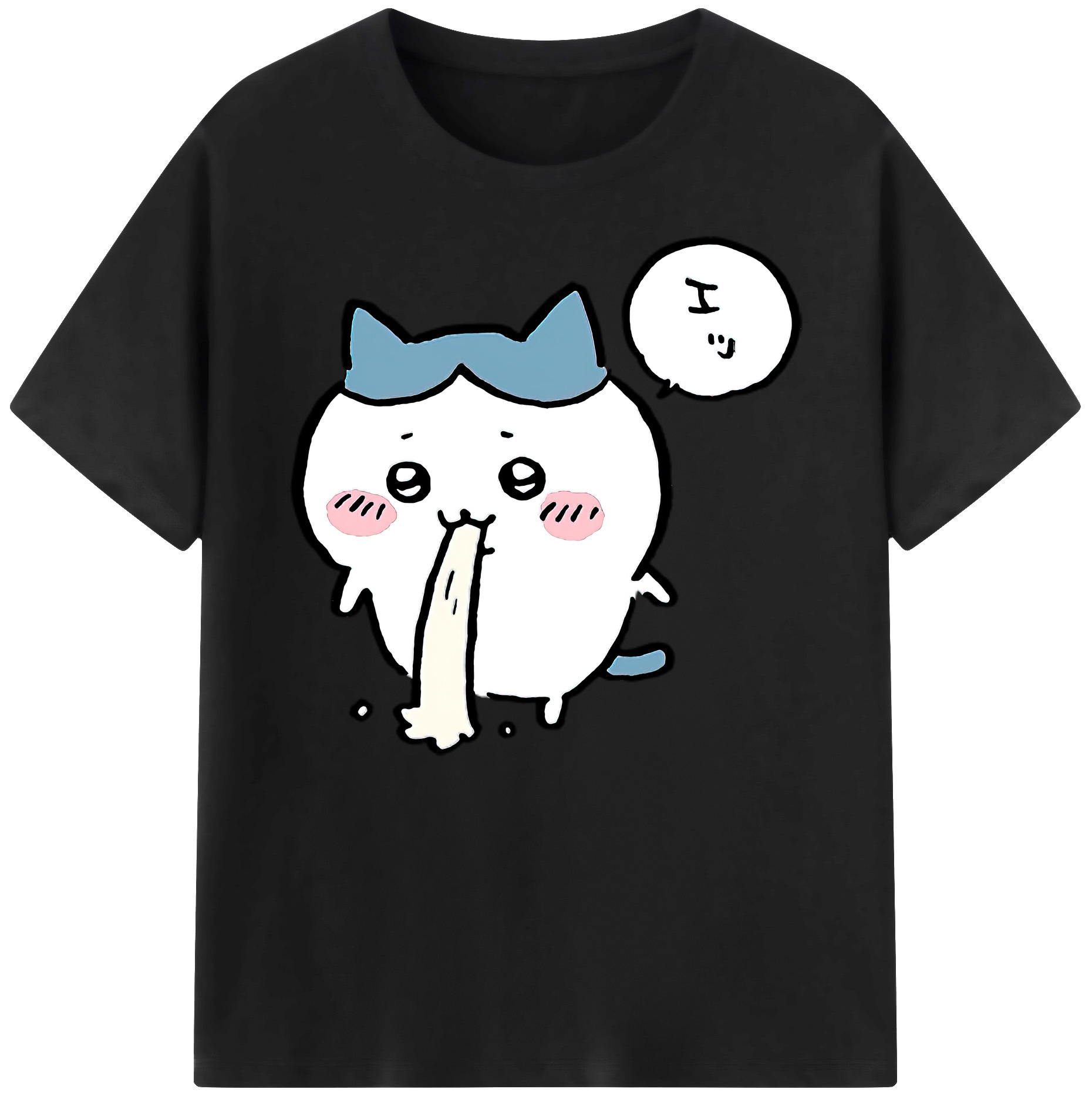 （画像用） ちいかわ ハチワレ Chii-kawa hachiware 綿100％ メンズ半袖Tシャツ｜肌触りやわらか＆通気性