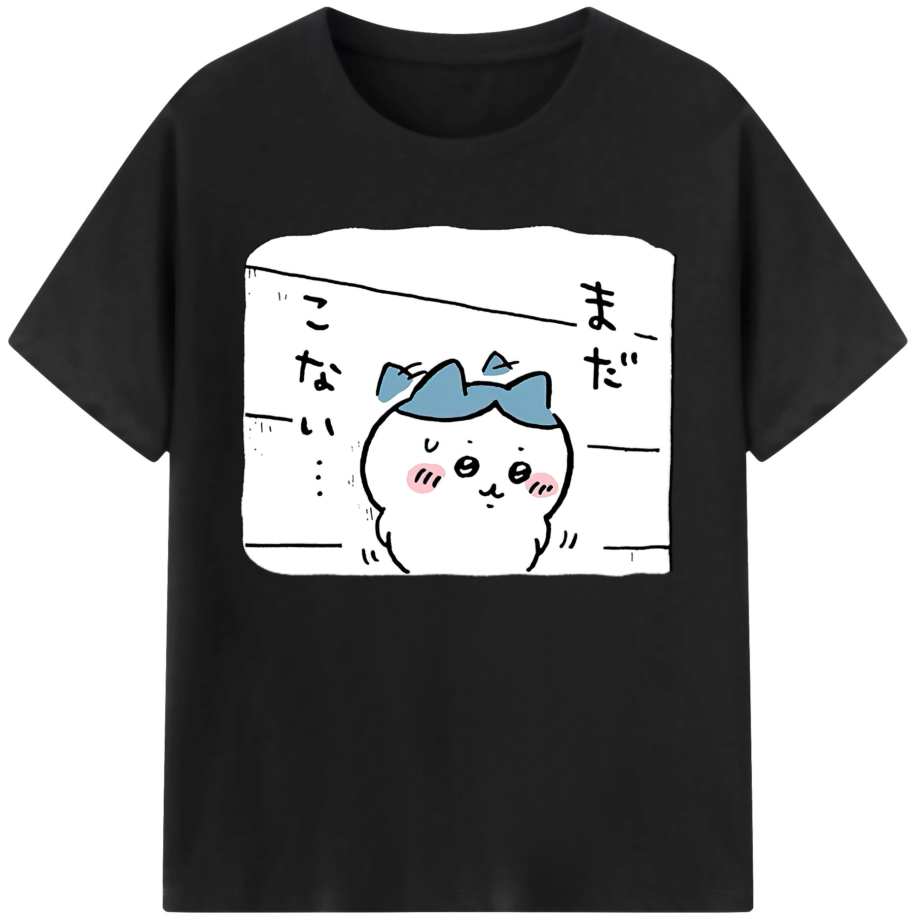 （画像用） ちいかわ ハチワレ Chii-kawa hachiware 綿100％ メンズ半袖Tシャツ｜肌触りやわらか＆通気性