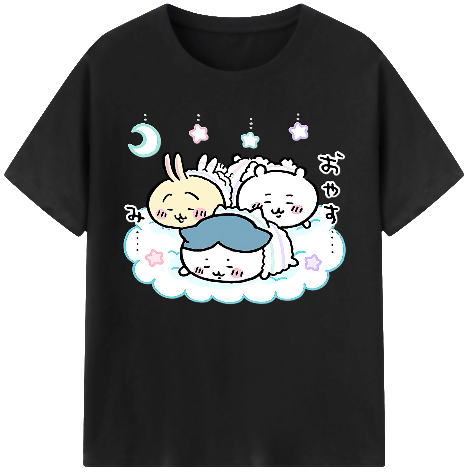 （画像用） ちいかわ ハチワレ Chii-kawa hachiware 綿100％ メンズ半袖Tシャツ｜肌触りやわらか＆通気性