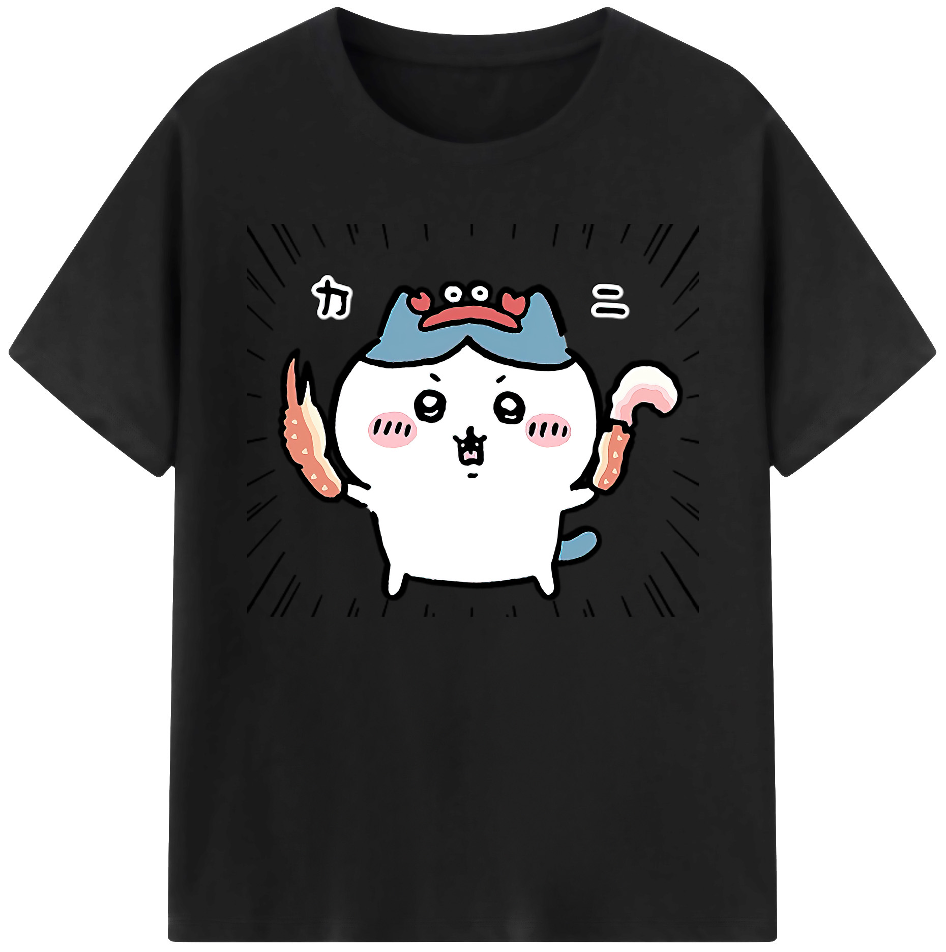 （画像用） ちいかわ ハチワレ Chii-kawa hachiware 綿100％ メンズ半袖Tシャツ｜肌触りやわらか＆通気性