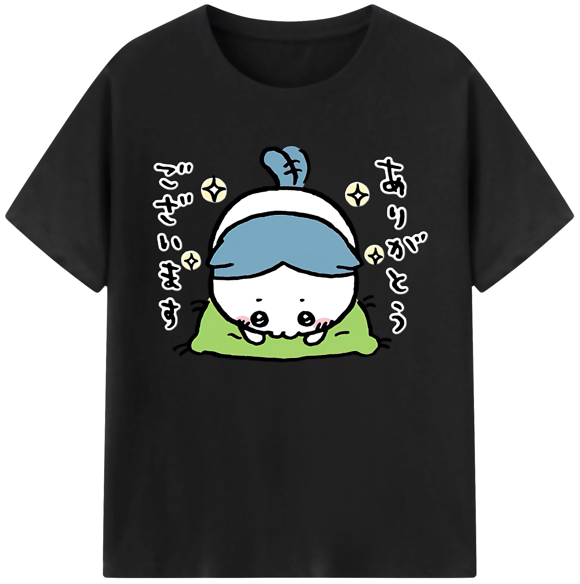 （画像用） ちいかわ ハチワレ Chii-kawa hachiware 綿100％ メンズ半袖Tシャツ｜肌触りやわらか＆通気性
