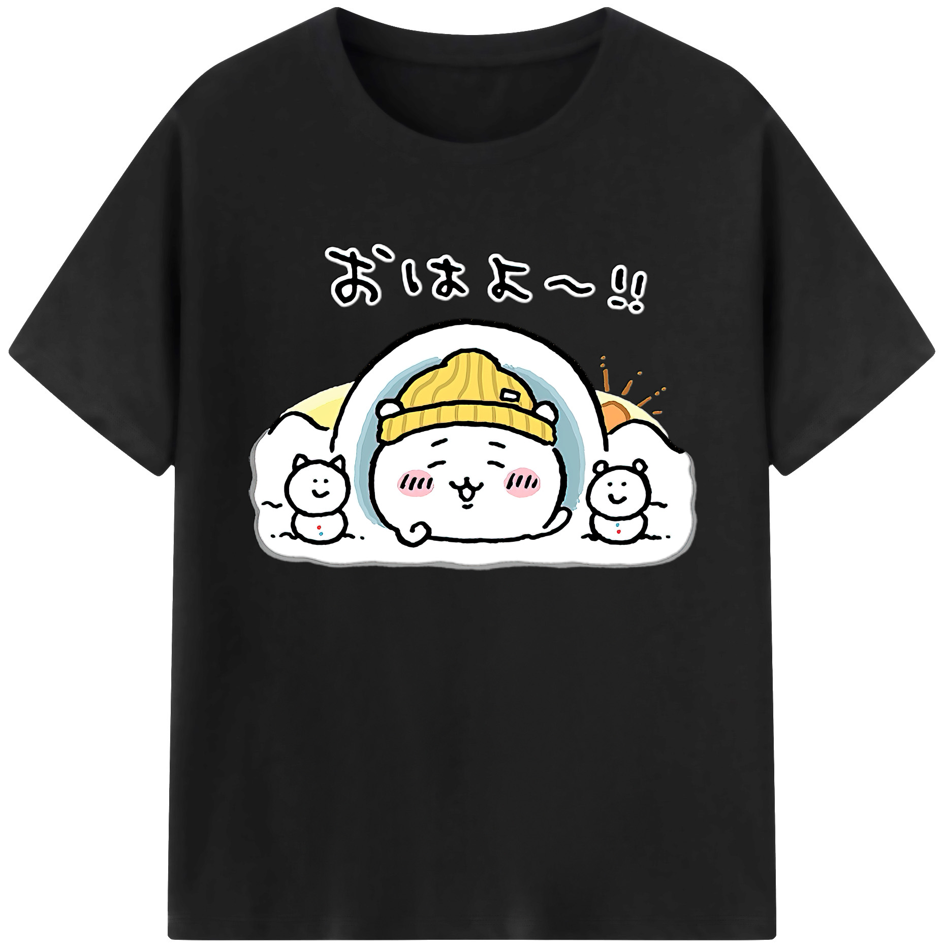 （画像用） ちいかわ ちいかわ Chii-kawa chiikawa 綿100％ メンズ半袖Tシャツ｜肌触りやわらか＆通気性