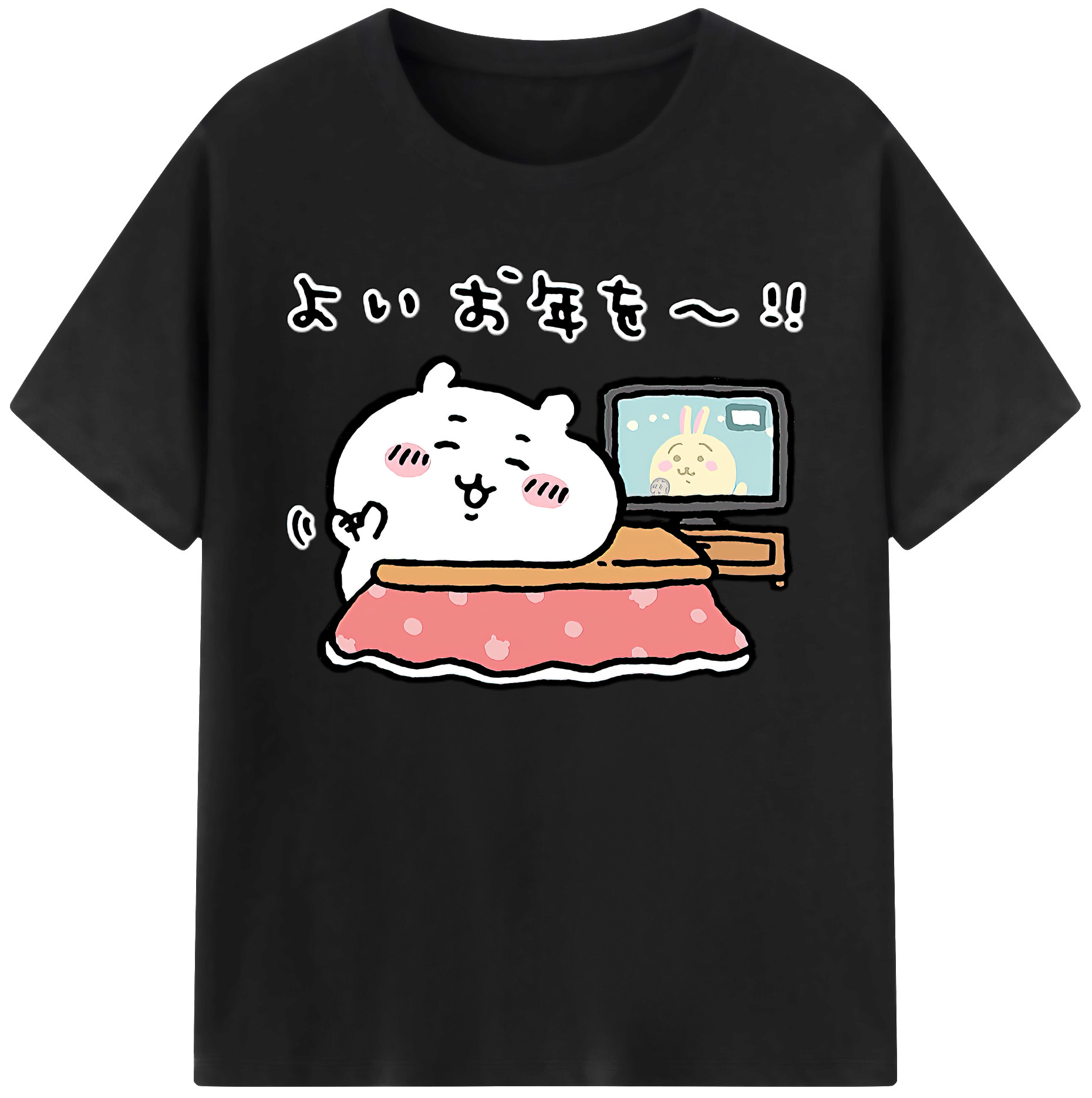 （画像用） ちいかわ ちいかわ Chii-kawa chiikawa 綿100％ メンズ半袖Tシャツ｜肌触りやわらか＆通気性