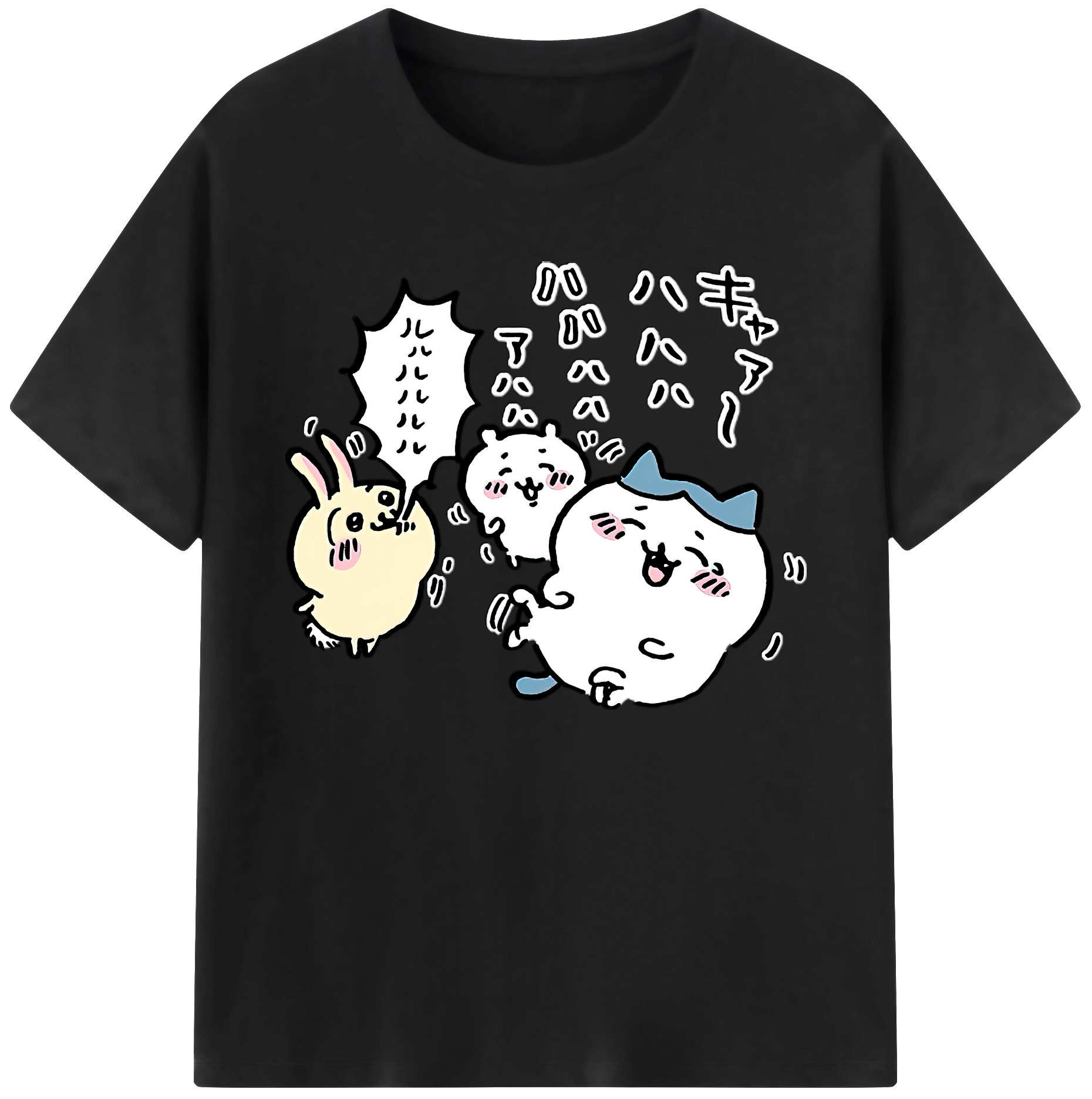 （画像用） ちいかわ うさぎ Chii-kawa usagi 綿100％ メンズ半袖Tシャツ｜肌触りやわらか＆通気性