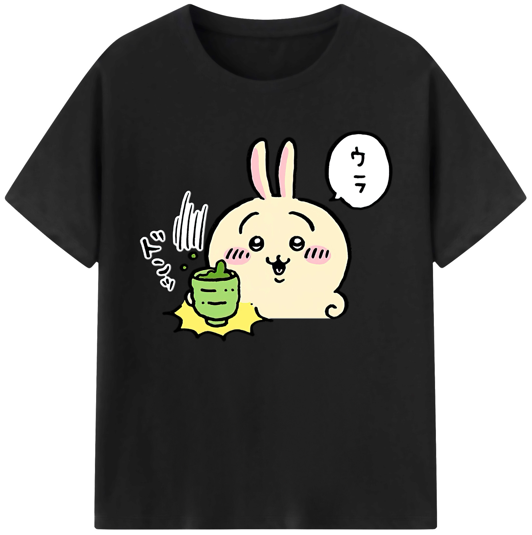 （画像用） ちいかわ うさぎ Chii-kawa usagi 綿100％ メンズ半袖Tシャツ｜肌触りやわらか＆通気性