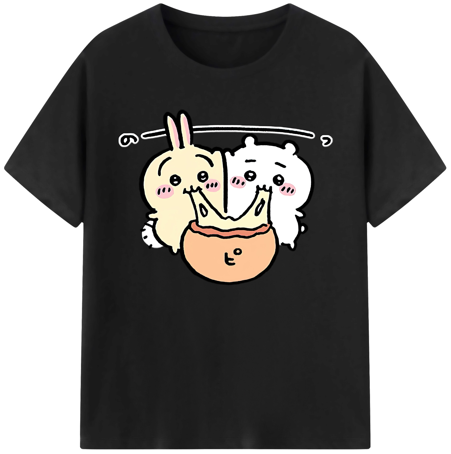 （画像用） ちいかわ うさぎ Chii-kawa usagi 綿100％ メンズ半袖Tシャツ｜肌触りやわらか＆通気性