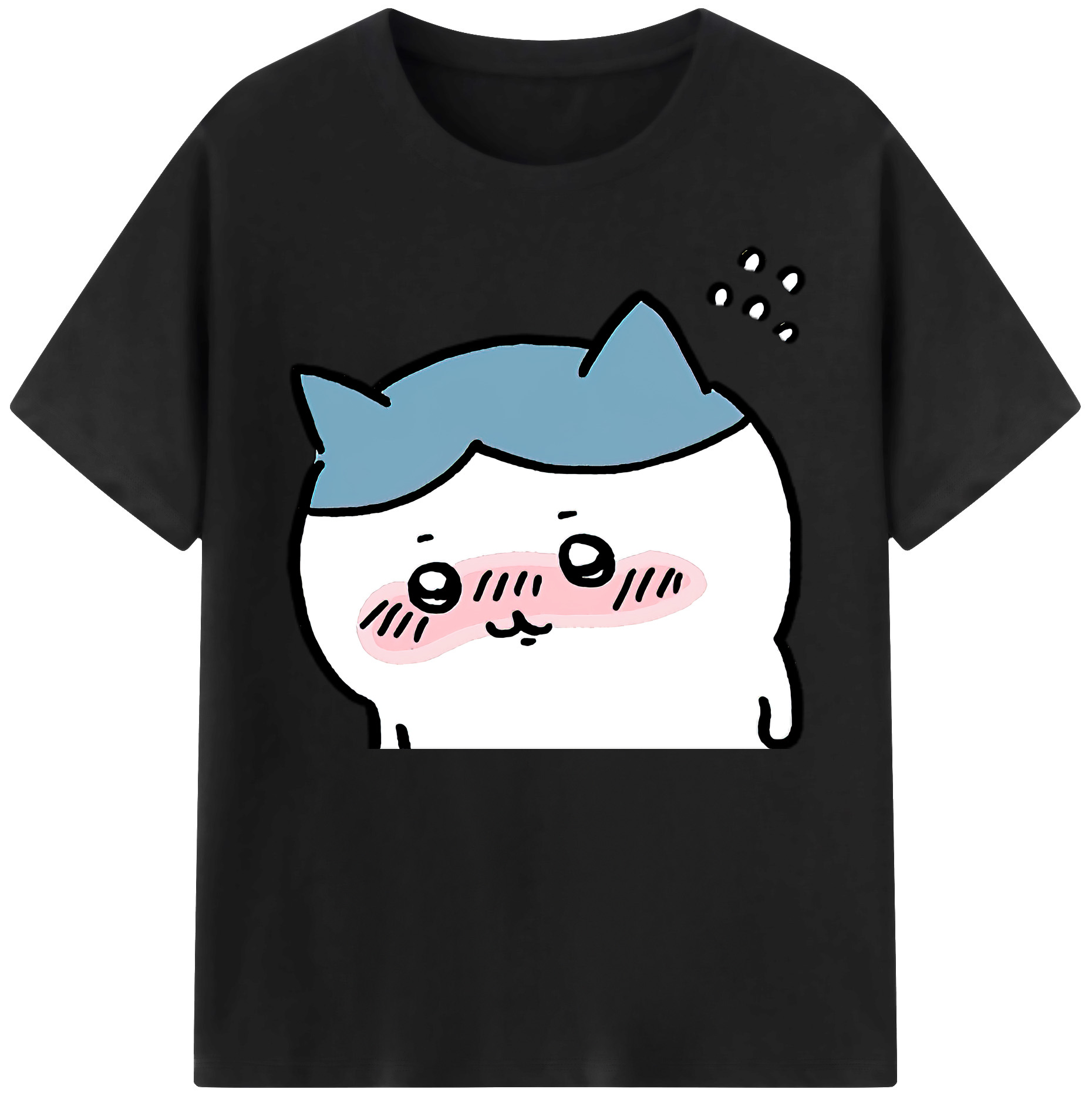 （画像用） ちいかわ ハチワレ Chii-kawa hachiware 綿100％ メンズ半袖Tシャツ｜肌触りやわらか＆通気性