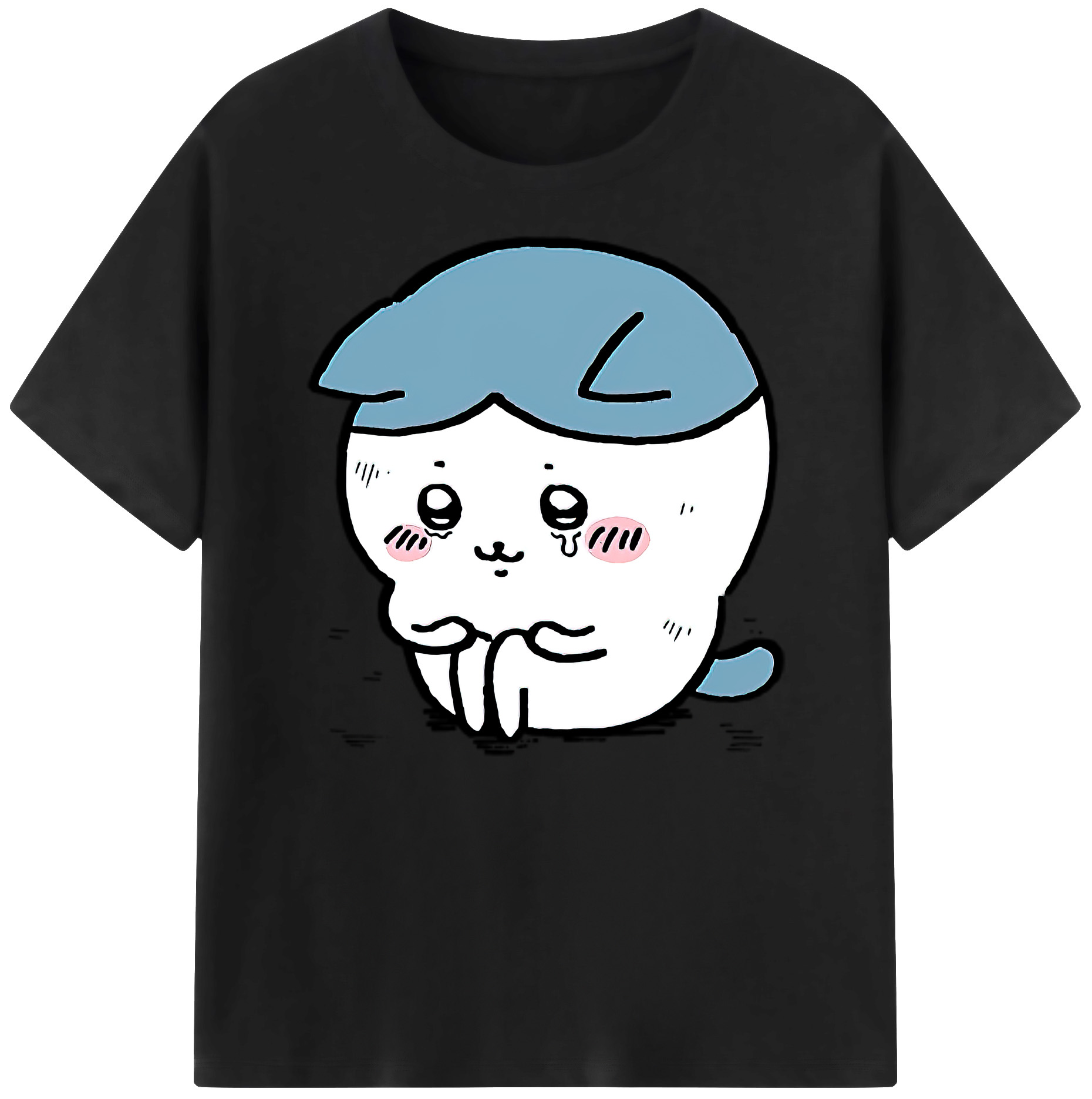 （画像用） ちいかわ ハチワレ Chii-kawa hachiware 綿100％ メンズ半袖Tシャツ｜肌触りやわらか＆通気性