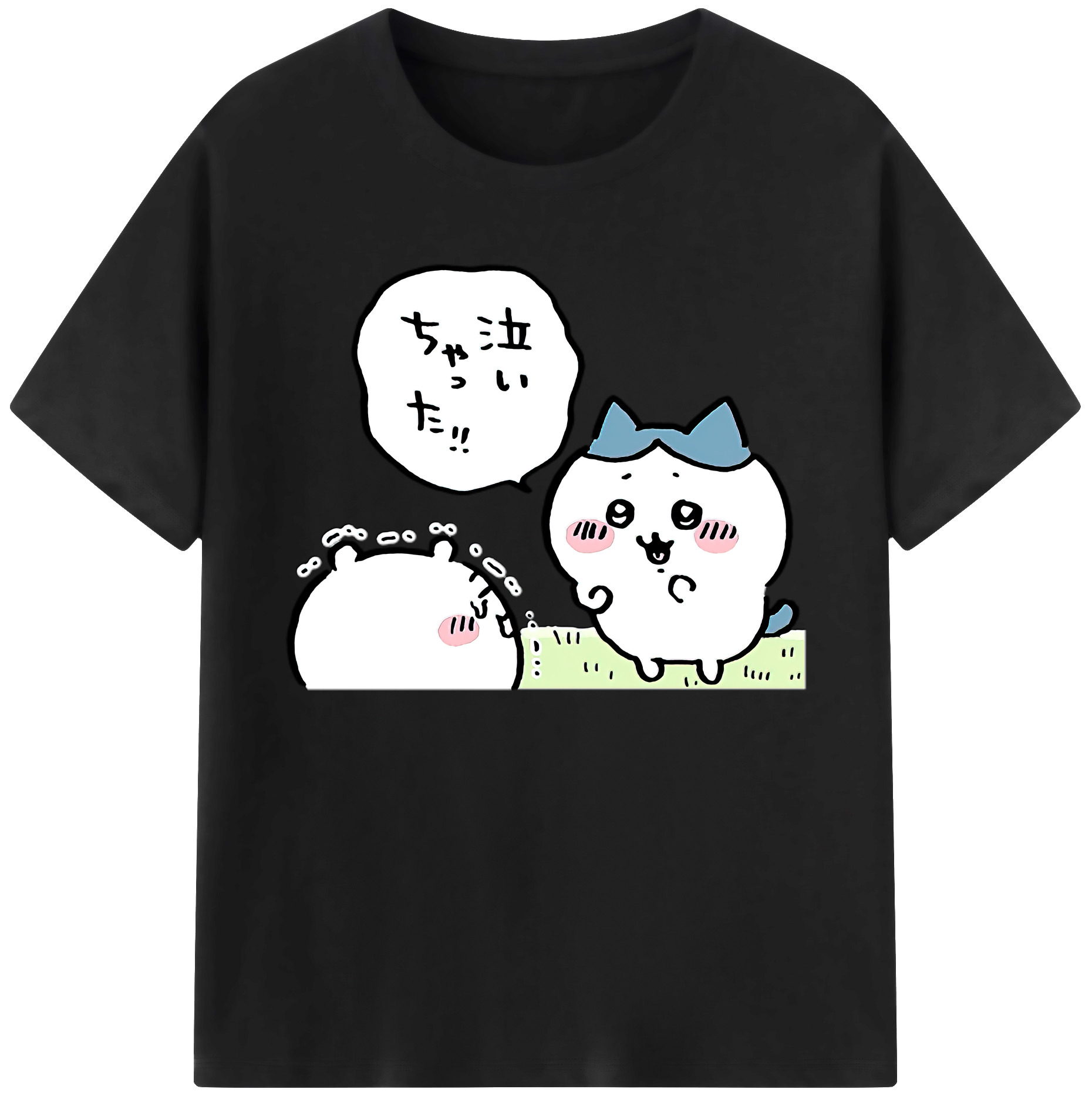 （画像用） ちいかわ ハチワレ Chii-kawa hachiware 綿100％ メンズ半袖Tシャツ｜肌触りやわらか＆通気性