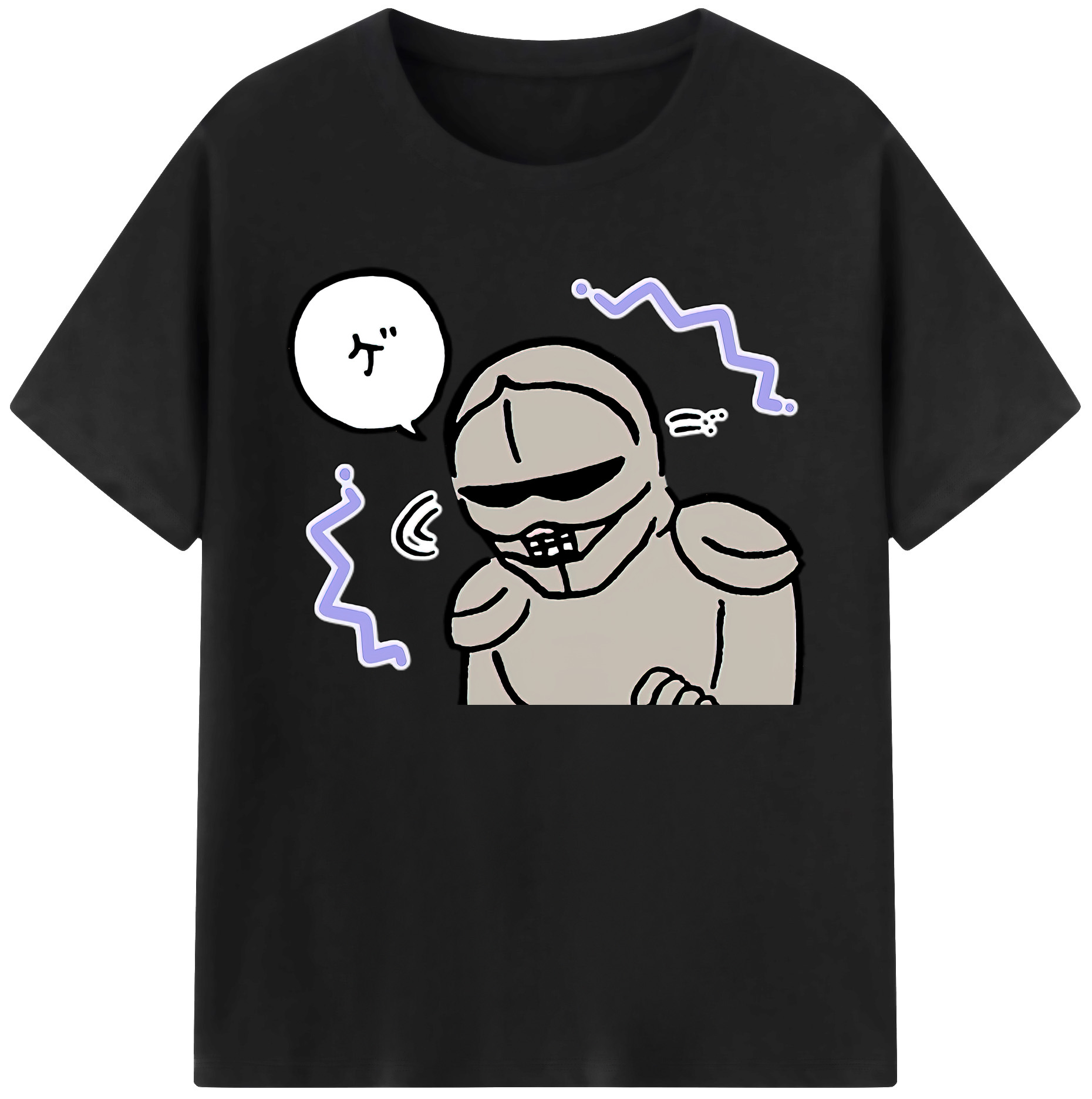 （画像用） ちいかわ 労働の鎧さん Chii-kawa Mr. Armor of Labor 綿100％ メンズ半袖Tシャツ｜肌触りやわらか＆通気性