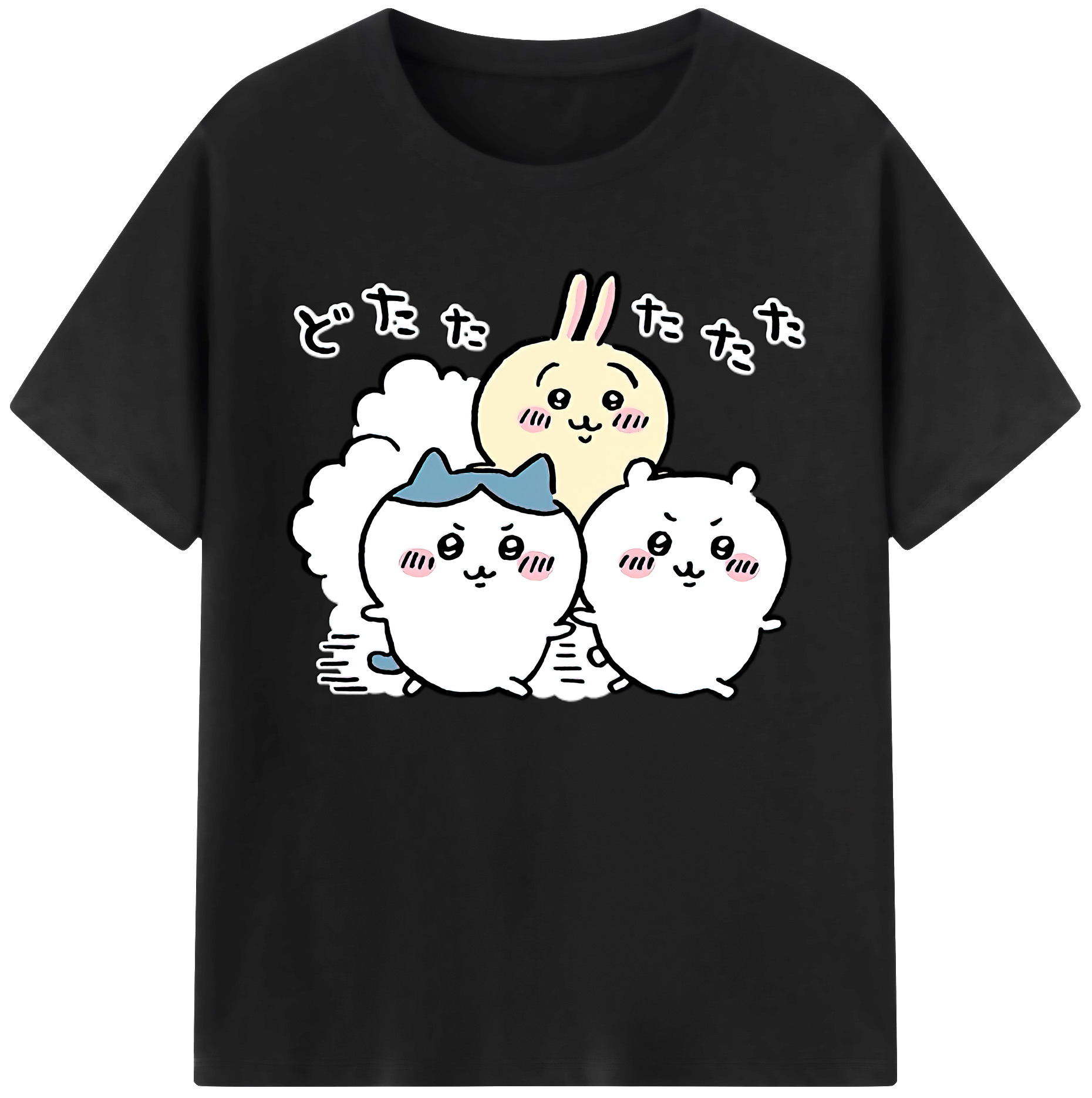 （画像用） ちいかわ ハチワレ Chii-kawa hachiware 綿100％ メンズ半袖Tシャツ｜肌触りやわらか＆通気性