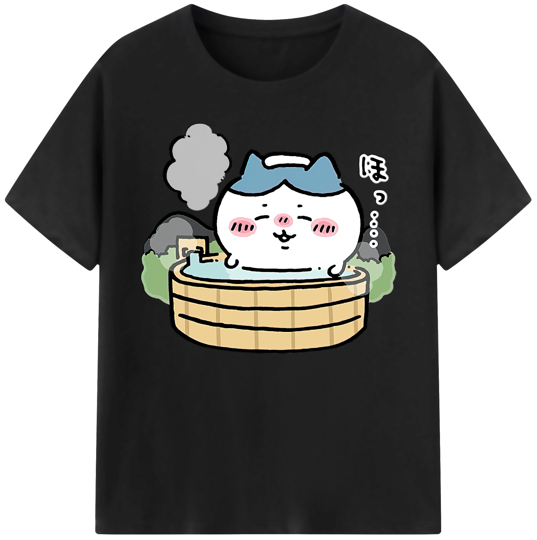 （画像用） ちいかわ ハチワレ Chii-kawa hachiware 綿100％ メンズ半袖Tシャツ｜肌触りやわらか＆通気性