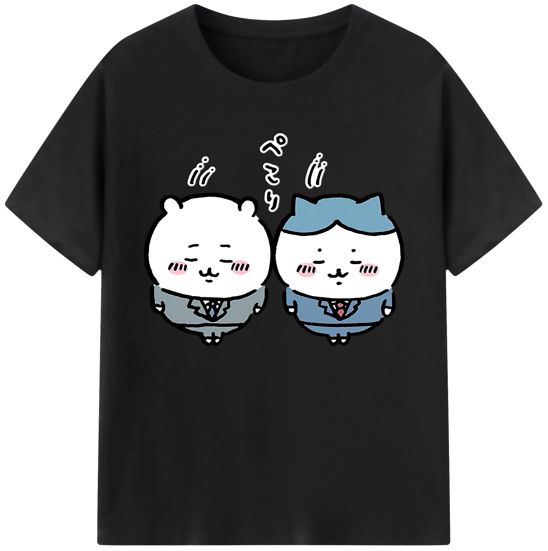 （画像用） ちいかわ ハチワレ Chii-kawa hachiware 綿100％ メンズ半袖Tシャツ｜肌触りやわらか＆通気性