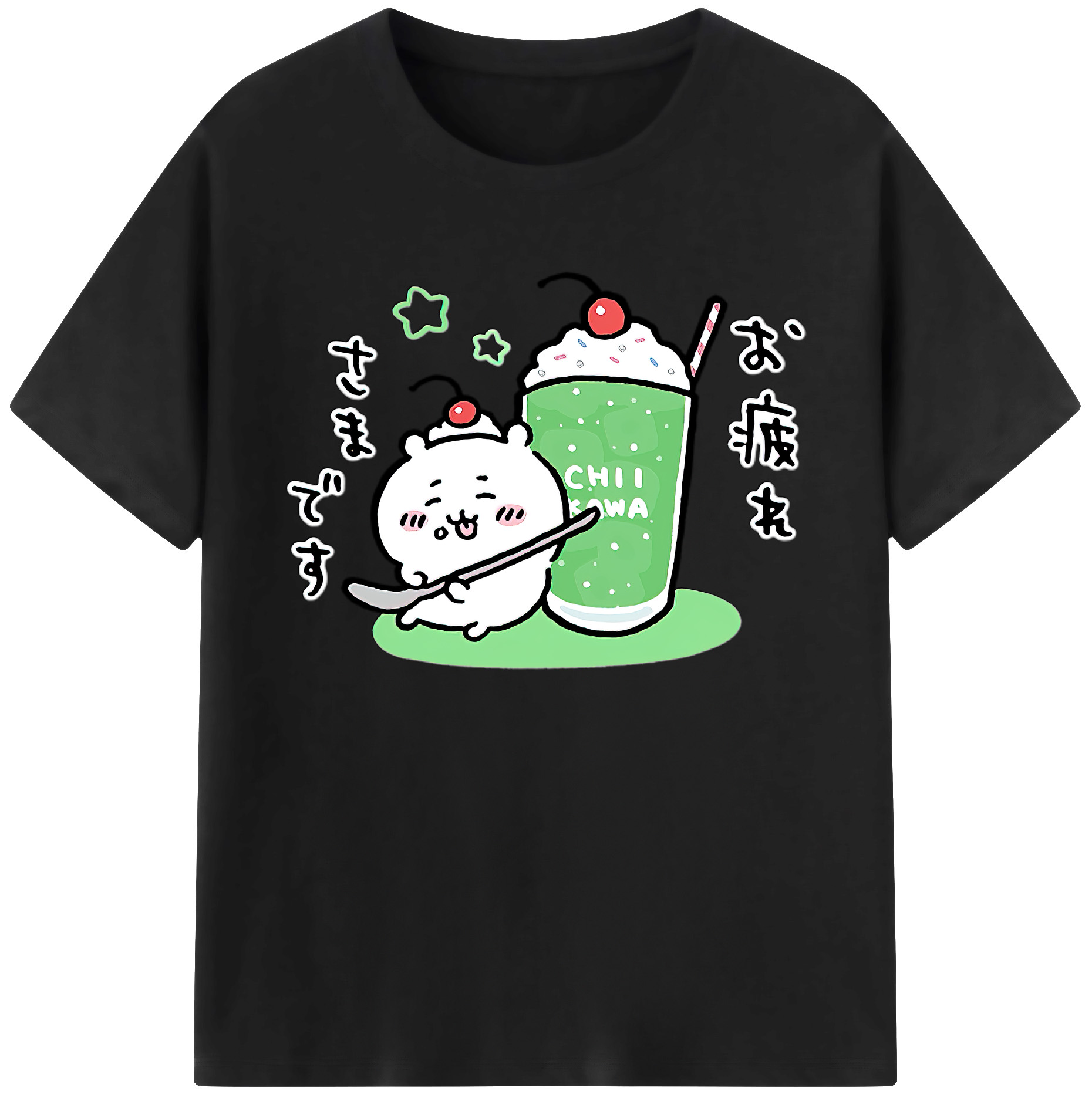 （画像用） ちいかわ ちいかわ Chii-kawa chiikawa 綿100％ メンズ半袖Tシャツ｜肌触りやわらか＆通気性