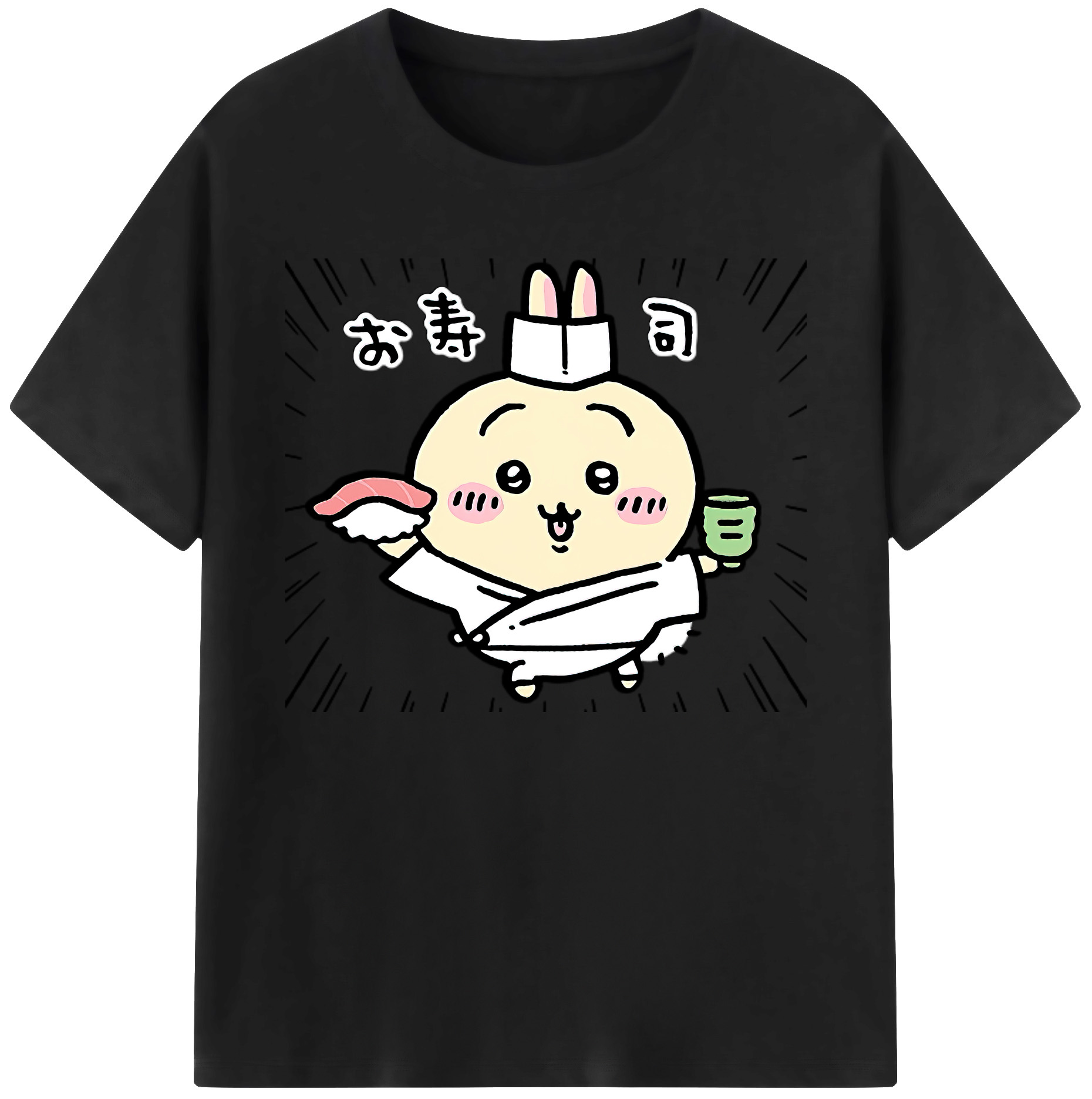 （画像用） ちいかわ うさぎ Chii-kawa usagi 綿100％ メンズ半袖Tシャツ｜肌触りやわらか＆通気性