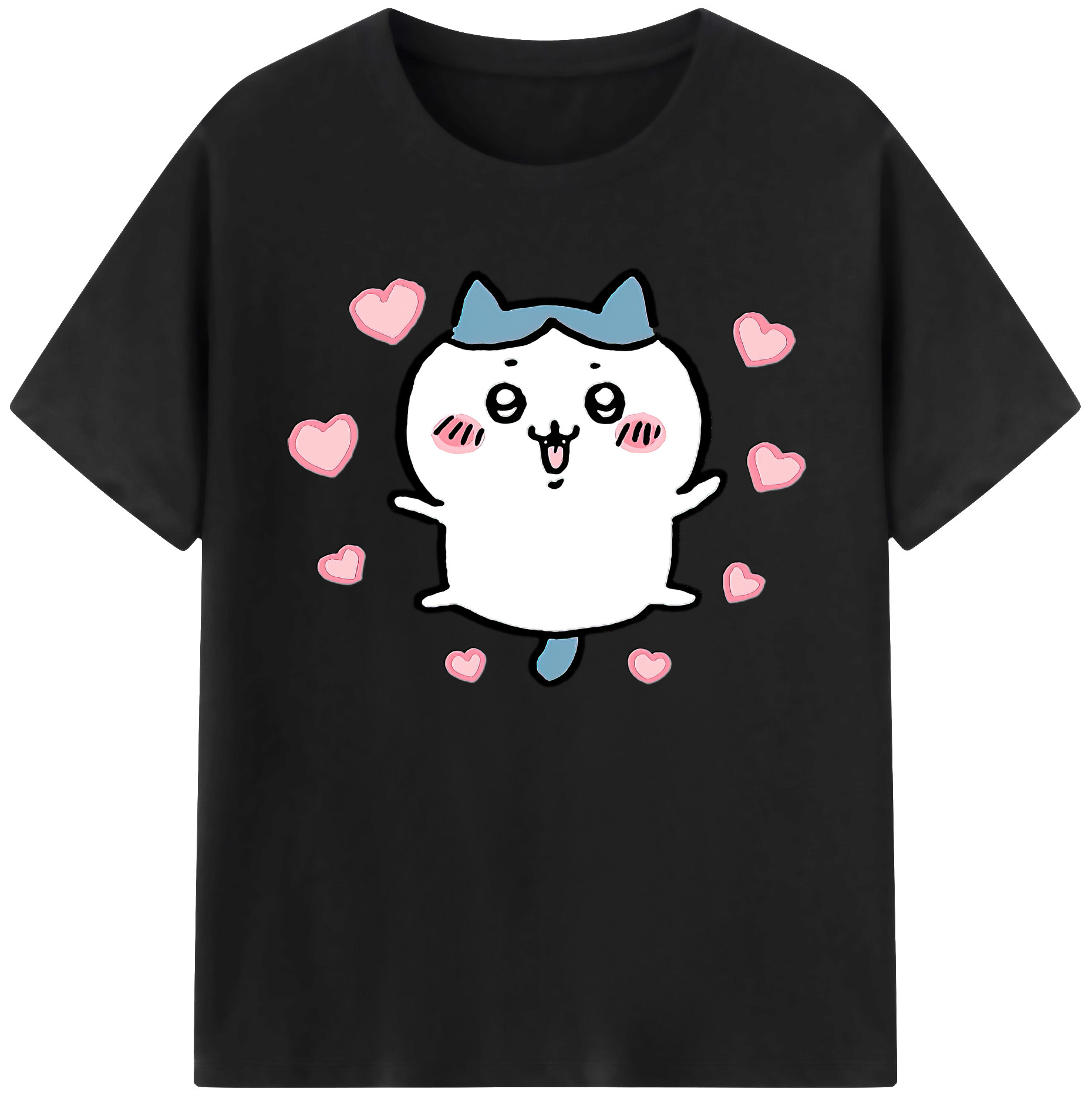 （画像用） ちいかわ ハチワレ Chii-kawa hachiware 綿100％ メンズ半袖Tシャツ｜肌触りやわらか＆通気性