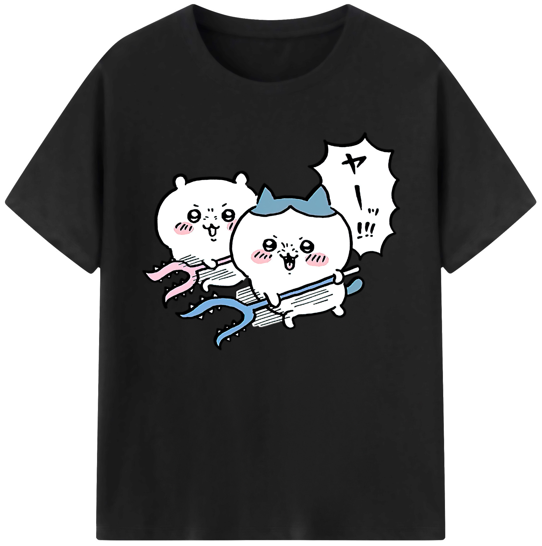 （画像用） ちいかわ ハチワレ Chii-kawa hachiware 綿100％ メンズ半袖Tシャツ｜肌触りやわらか＆通気性