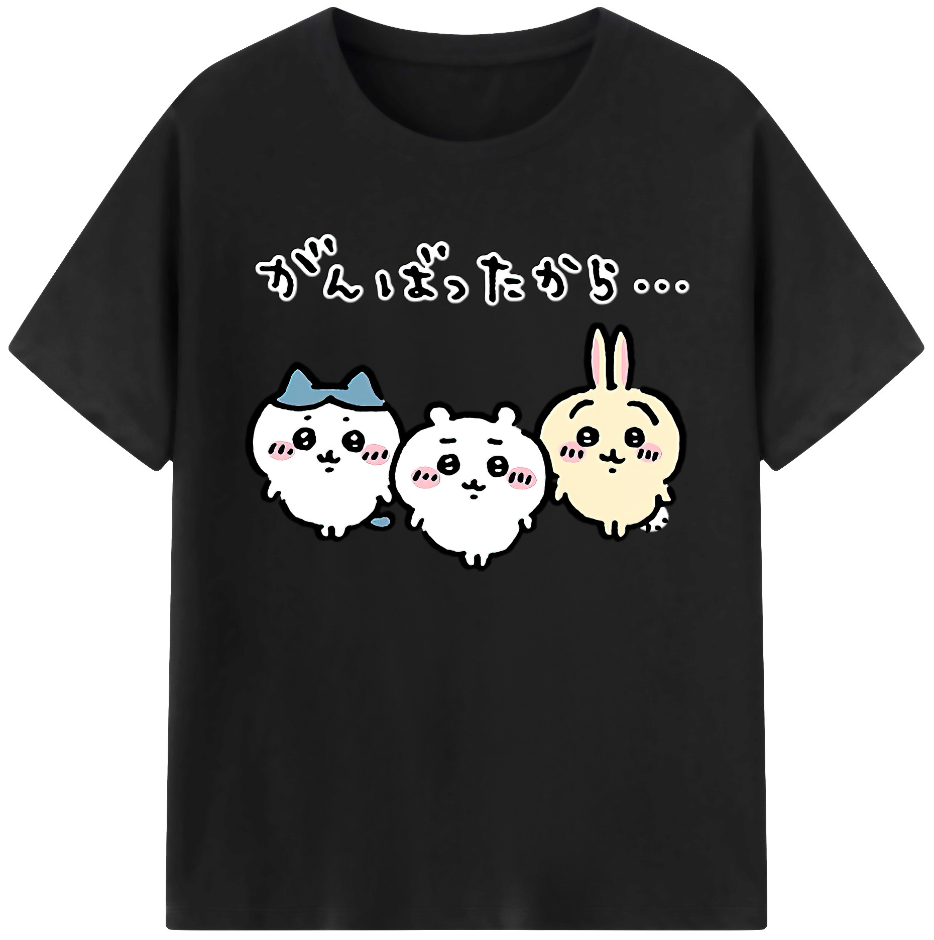 （画像用） ちいかわ ハチワレ Chii-kawa hachiware 綿100％ メンズ半袖Tシャツ｜肌触りやわらか＆通気性