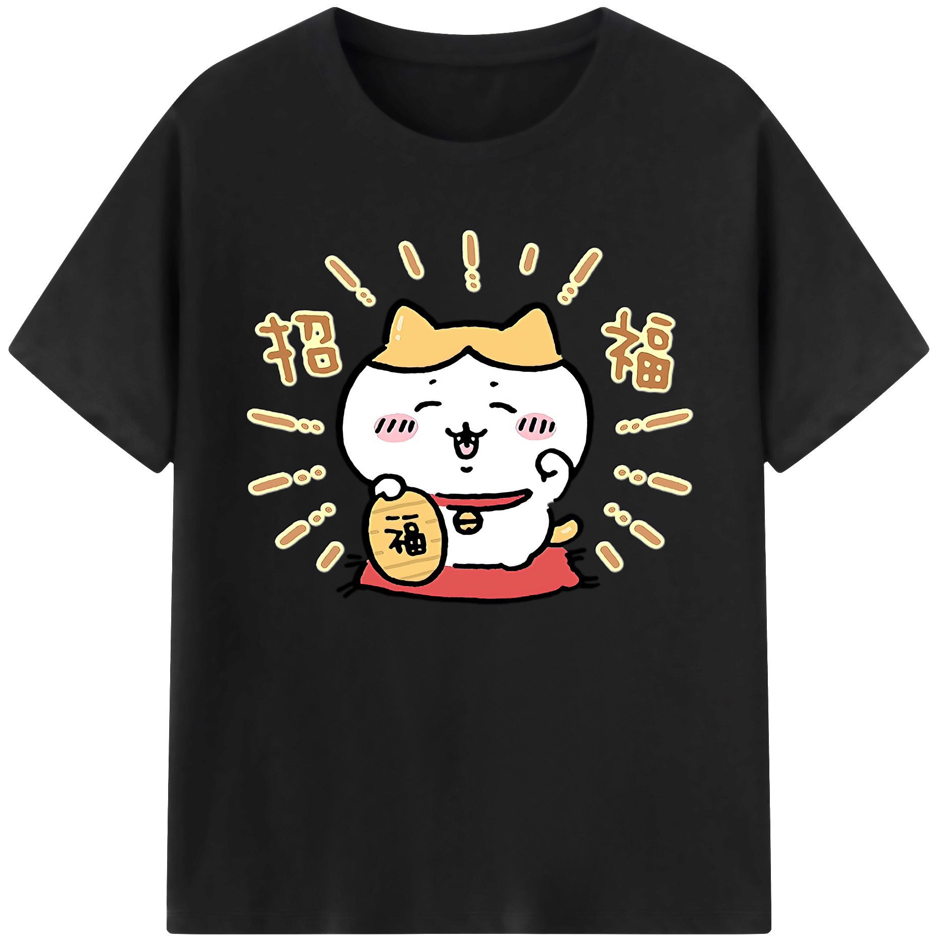 （画像用） ちいかわ ハチワレ Chii-kawa hachiware 綿100％ メンズ半袖Tシャツ｜肌触りやわらか＆通気性
