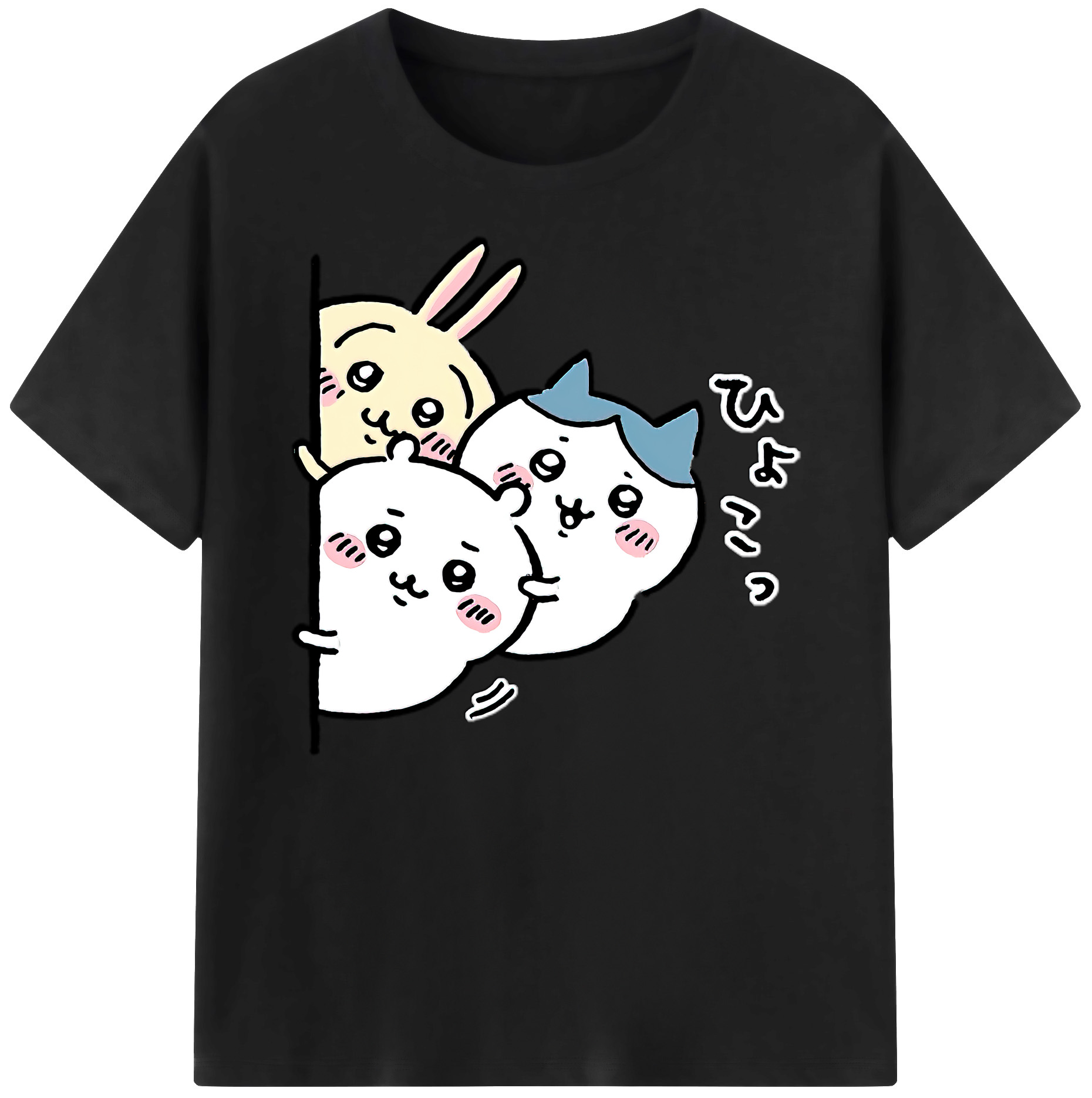 （画像用） ちいかわ うさぎ Chii-kawa usagi 綿100％ メンズ半袖Tシャツ｜肌触りやわらか＆通気性