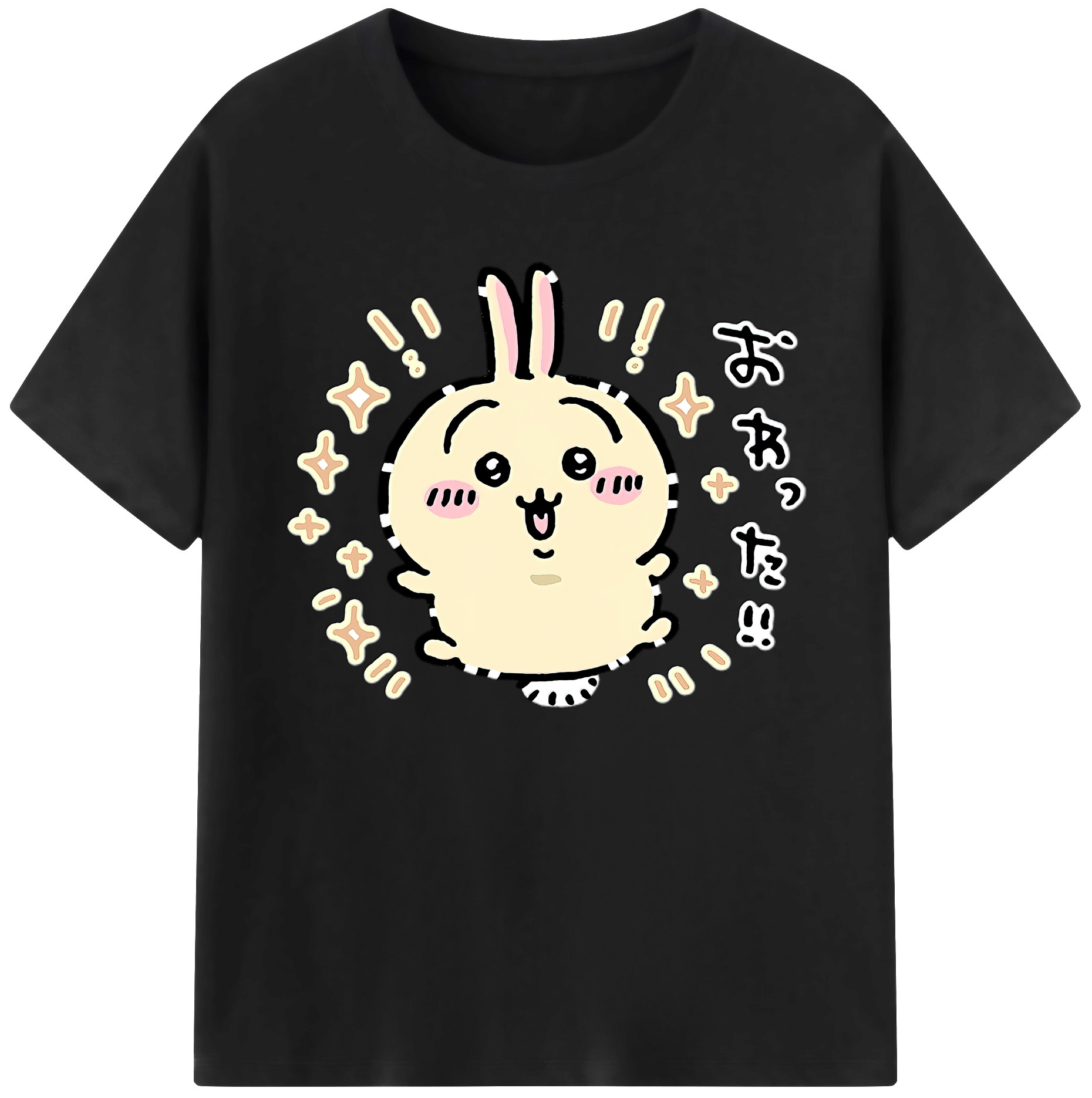 （画像用） ちいかわ うさぎ Chii-kawa usagi 綿100％ メンズ半袖Tシャツ｜肌触りやわらか＆通気性