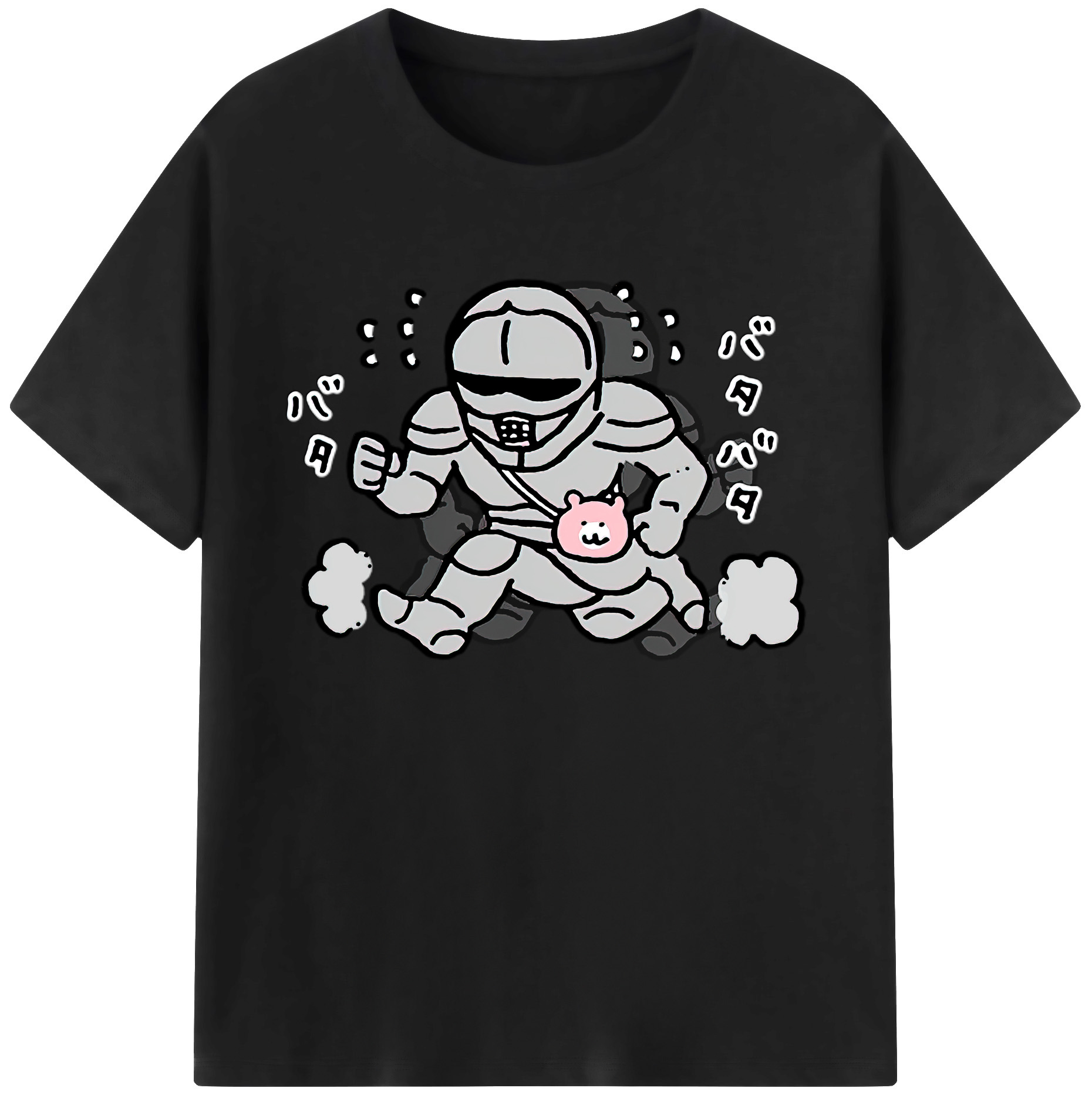 （画像用） ちいかわ 労働の鎧さん Chii-kawa Mr. Armor of Labor 綿100％ メンズ半袖Tシャツ｜肌触りやわらか＆通気性