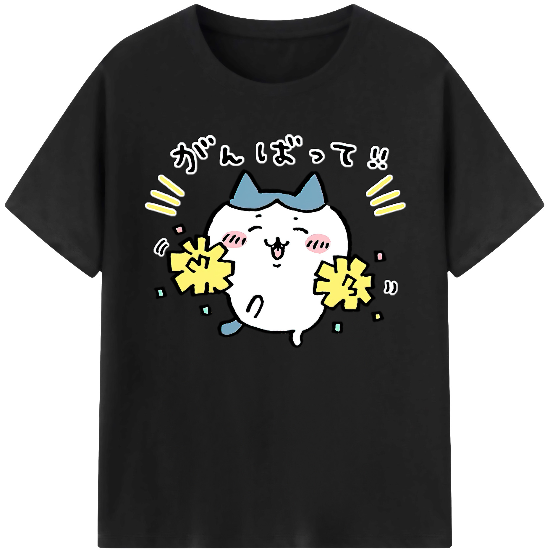 （画像用） ちいかわ ハチワレ Chii-kawa hachiware 綿100％ メンズ半袖Tシャツ｜肌触りやわらか＆通気性