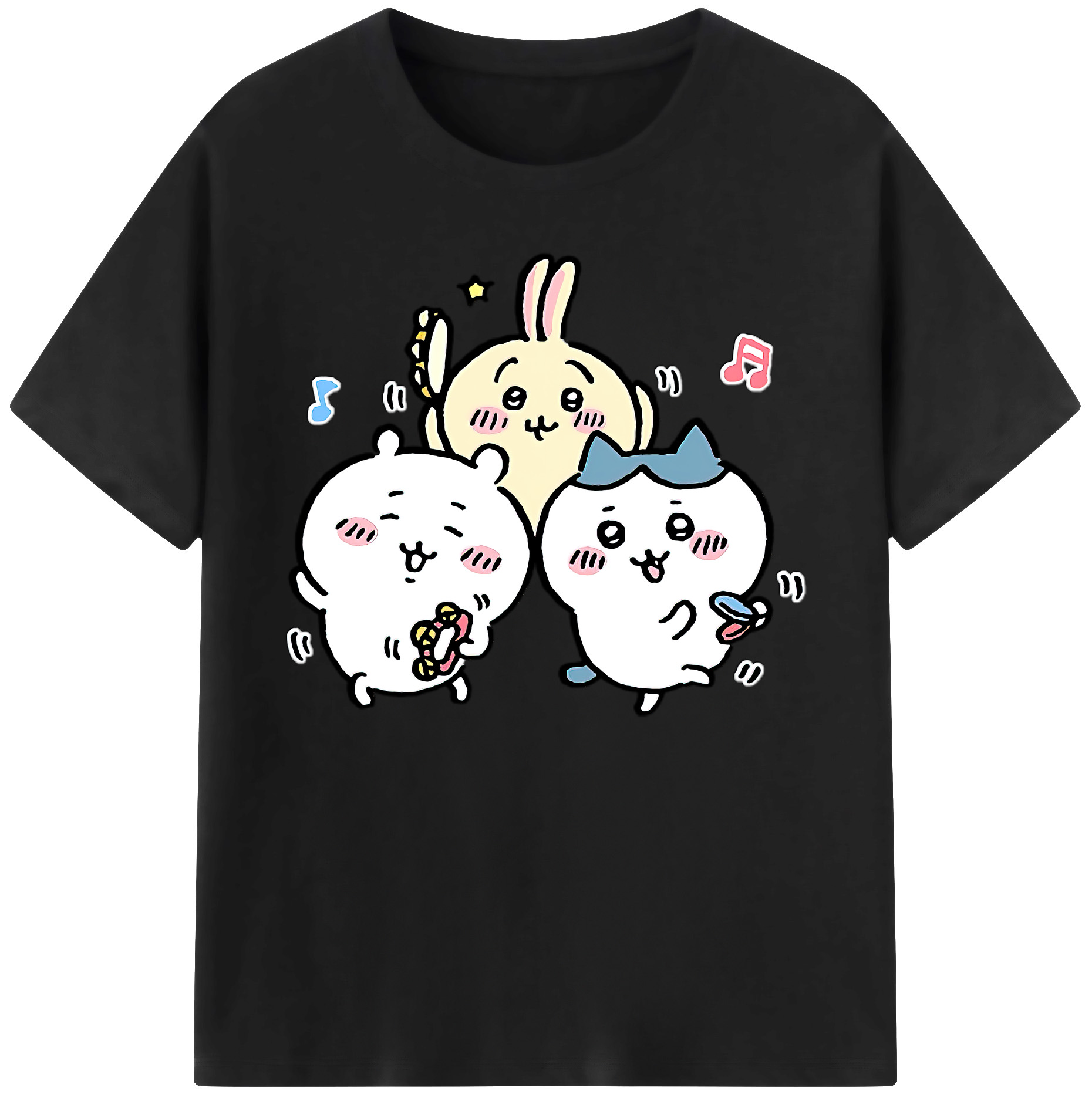 （画像用） ちいかわ ハチワレ Chii-kawa hachiware 綿100％ メンズ半袖Tシャツ｜肌触りやわらか＆通気性